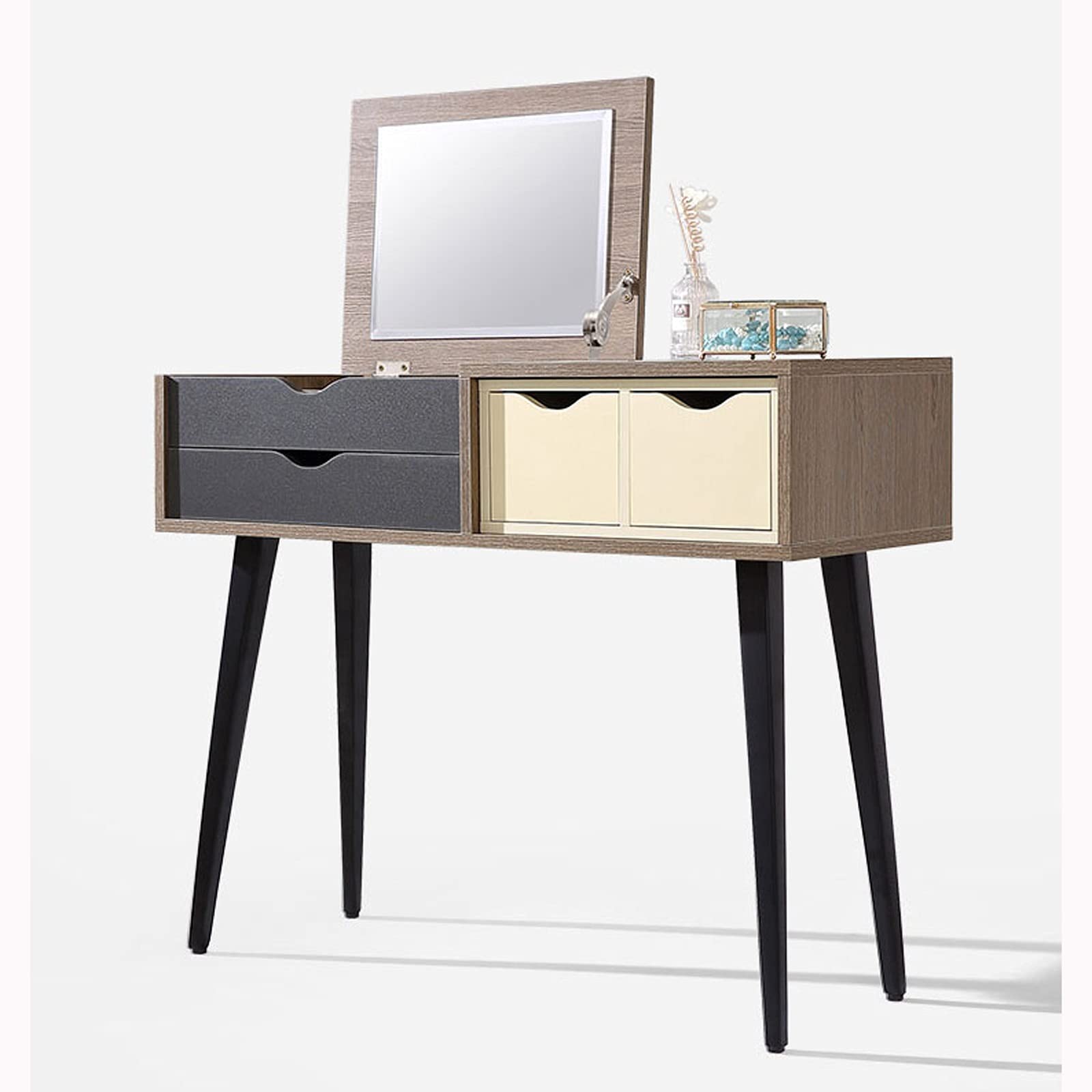 Elegant Vanity Table with Flip Top Mirror, 3 Drawers & Makeup Organizer - Multifunctional Dressing Desk for Women & Girls - Perfect for Bedroom, Boudoir & Gift Giving