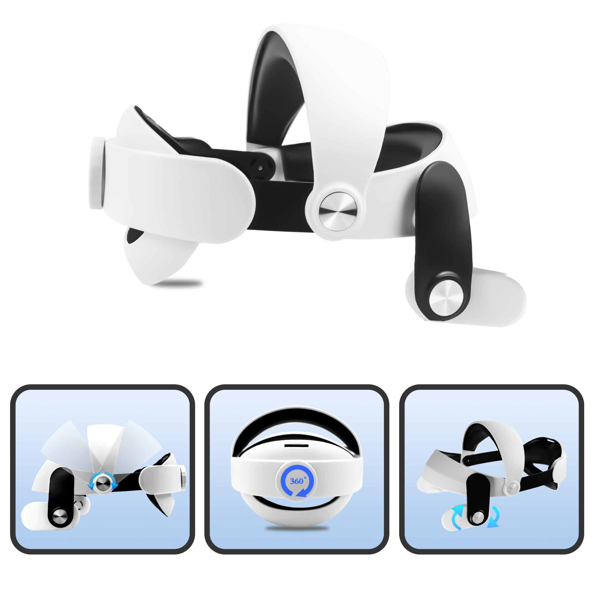 Meta Quest 3 VR Head Strap Accessories - Adjustable VR Headband for Enhanced Comfort & Reduced Pressure - Elite Strap Replacement Kit for Gaming, Fitness & Virtual Reality Experiences