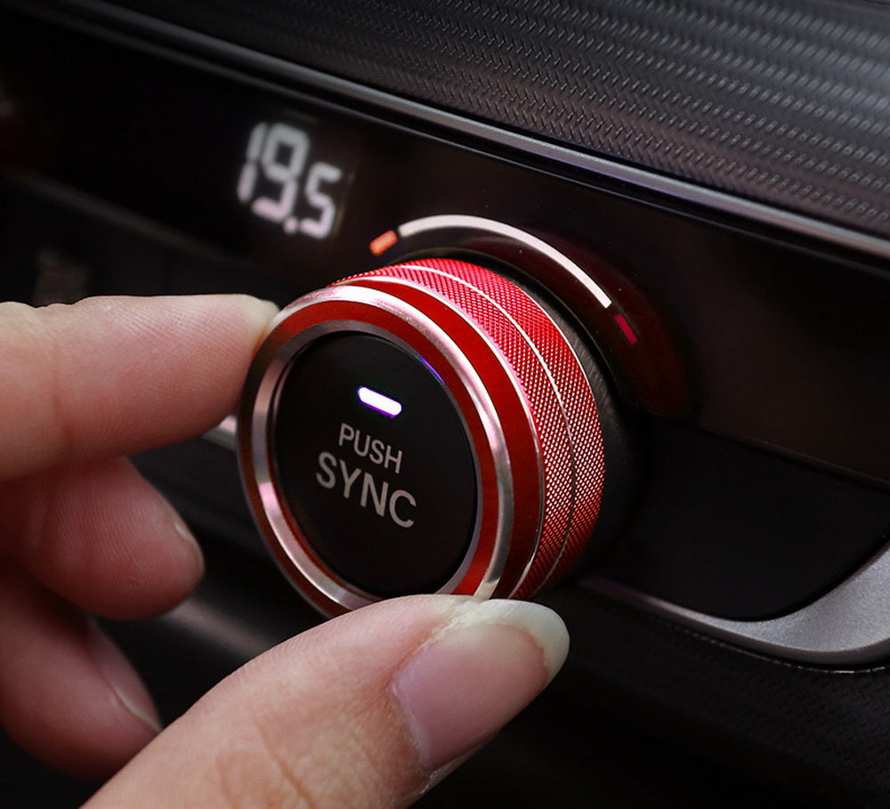 3-Piece Sport Red AC Climate Control Switch Knob Ring Covers for 2018-2022 Honda Accord - Upgrade Interior & Protect Buttons (Perfect for Car Enthusiasts & DIY Modifications)
