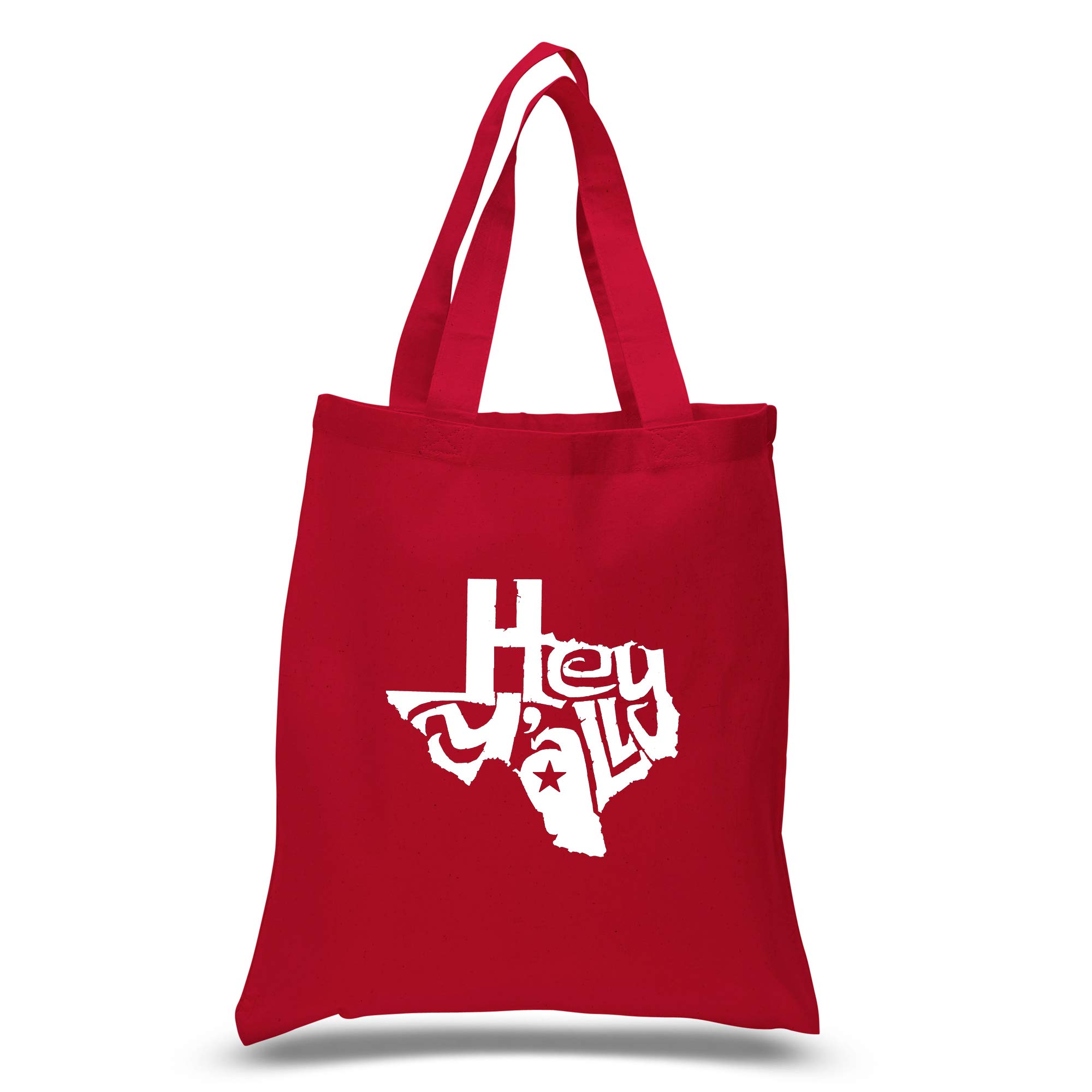 LA POP ART Small Word Art Tote Bag - 'Hey Yall' Cotton Canvas Shopper for Women | Perfect for Beach, Grocery Shopping & Daily Use