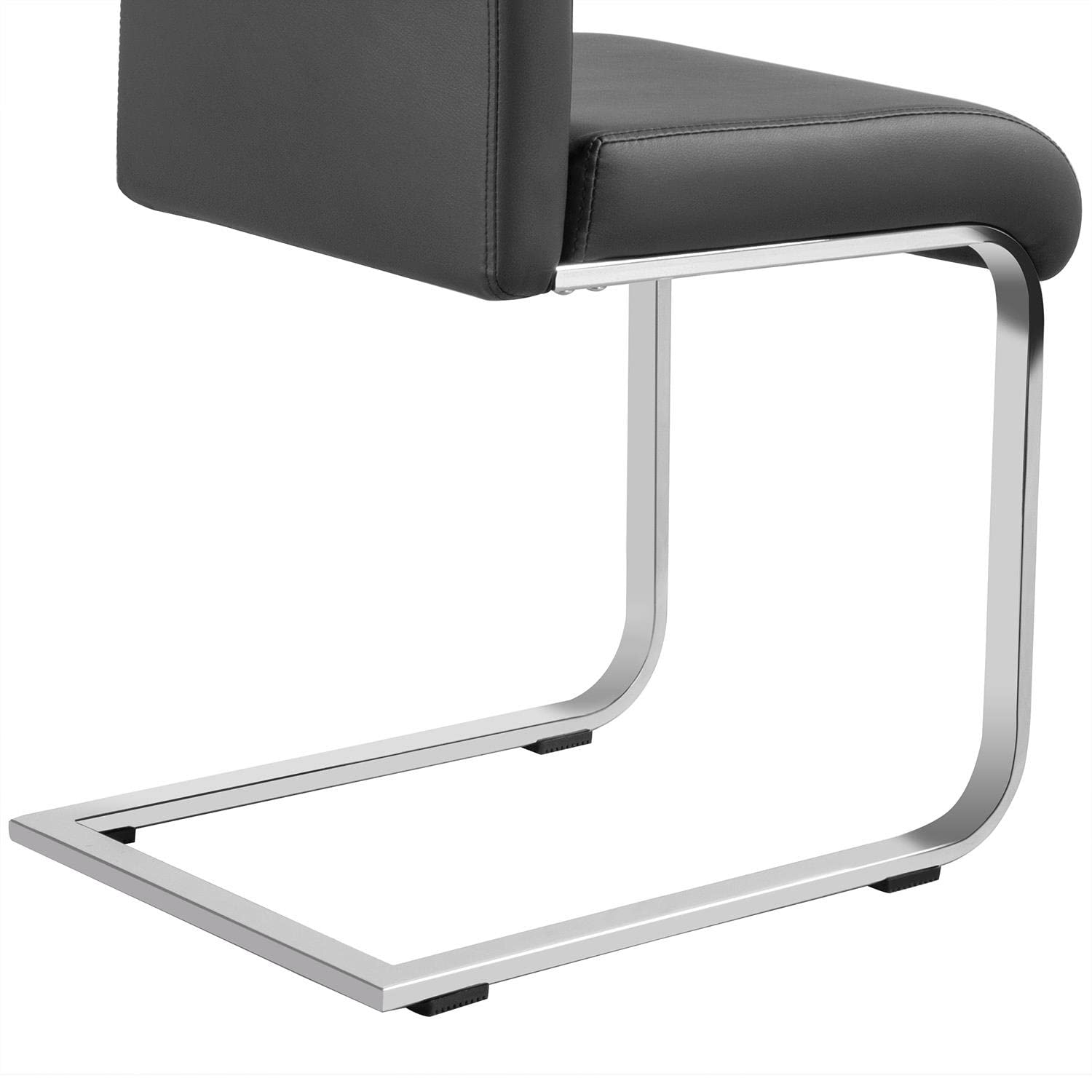 Yaheetech 6-Piece Modern Dining Chairs Set - High Back Faux Leather Upholstered Kitchen Chairs with Sturdy Metal Legs for Home, Restaurant & Office - Dark Gray - Perfect for Dining Rooms, Kitchens & Commercial Spaces