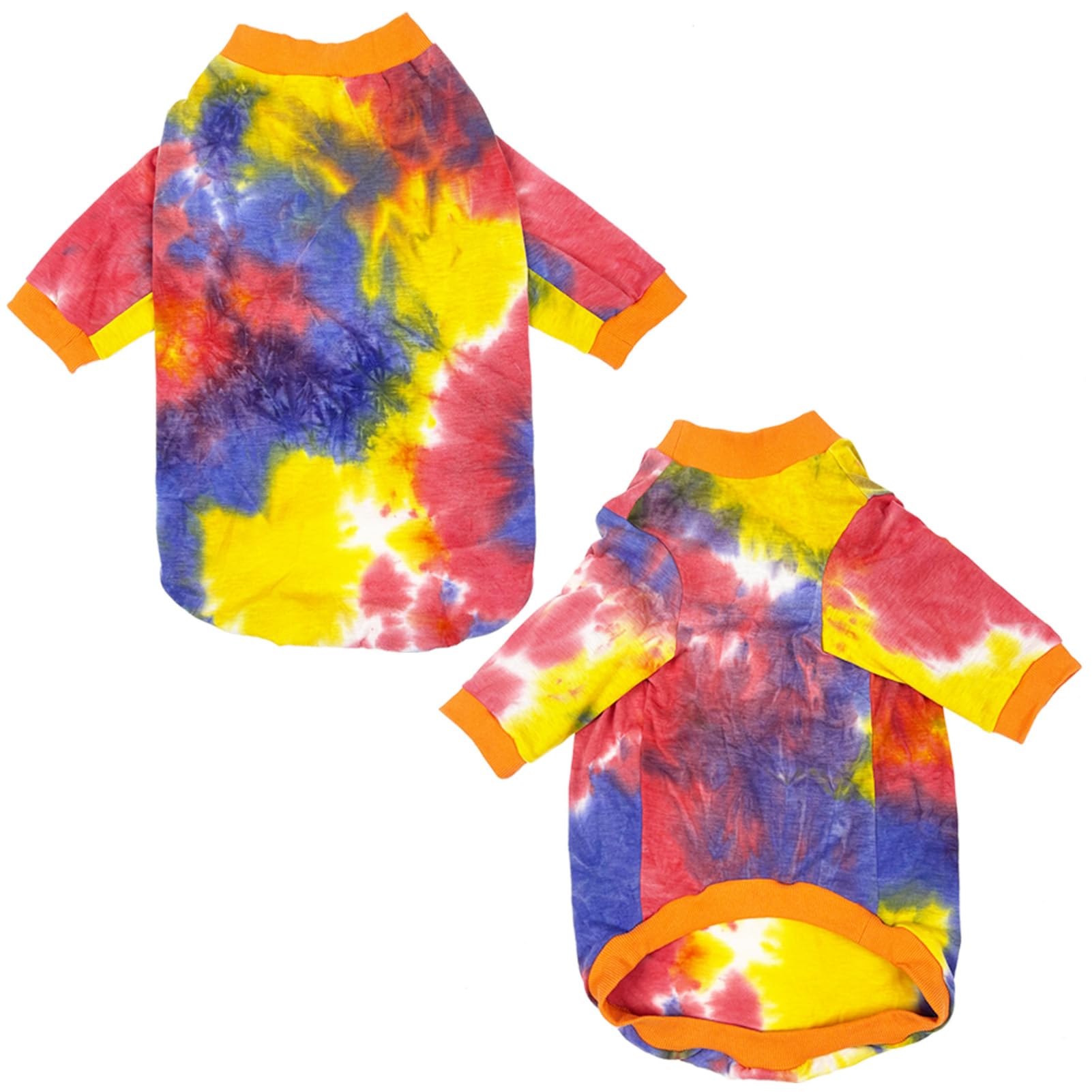 **Tie Dye Cotton Dog T-Shirt for Large Dogs (4XL, Orange) – Comfortable & Stylish Pet Shirt for Boys & Girls – Perfect for Walks, Parties & Photo Shoots**