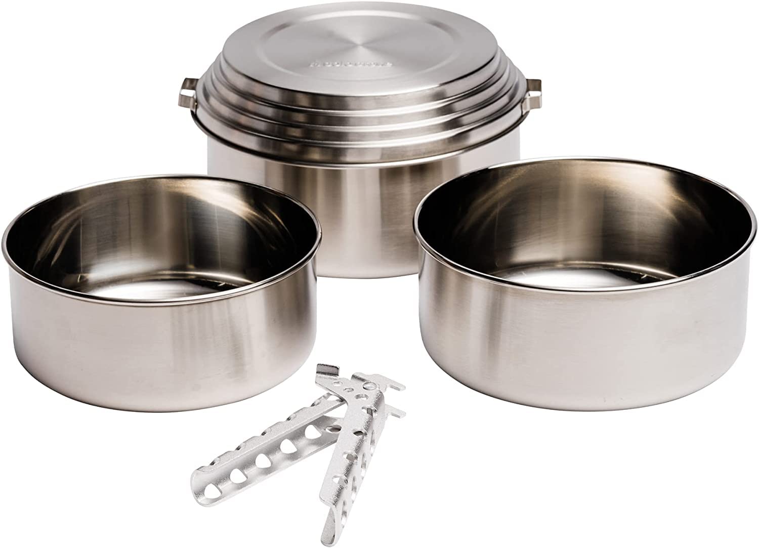 Solo Stove 3-Piece Camping Cookware Set | Stainless Steel Backpacking Pots with Lid & Pot Gripper | Compact Outdoor Cooking Kit for Camping, Hiking & Emergency Preparedness | Perfect for Rocket Stove, Backpacking & Survival Situations