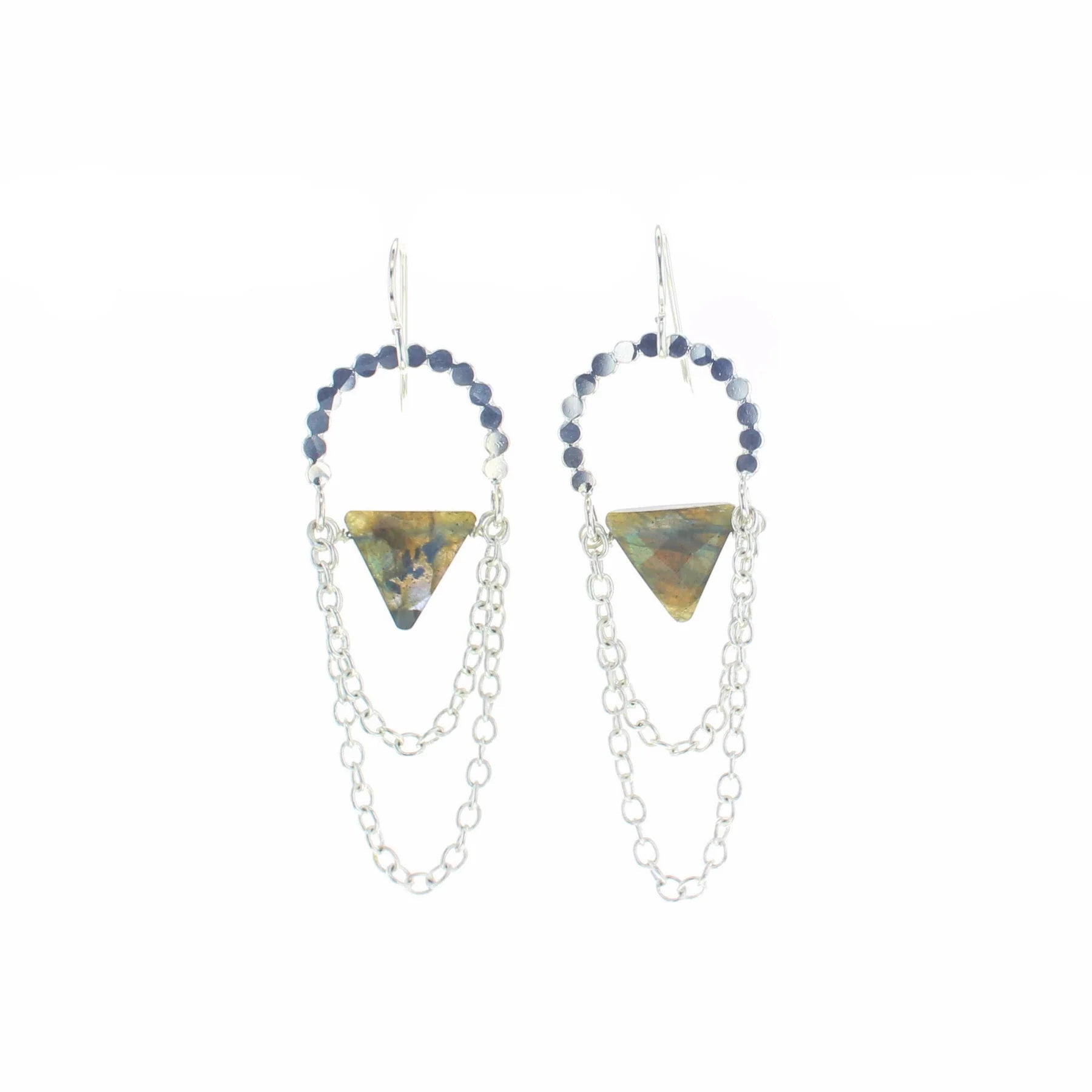 Labradorite Lilith Earrings Sterling Silver – Handmade Gothic Jewelry for Women, Boho Witchy Earrings for Everyday Wear & Special Occasions