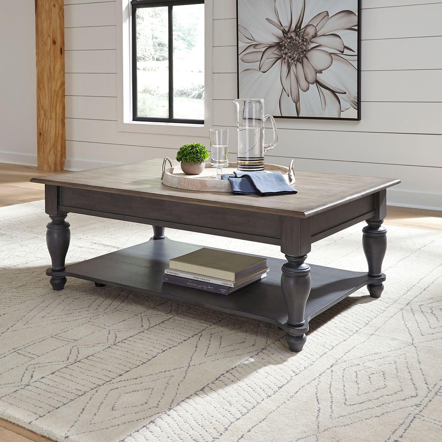 Ocean Isle Cocktail Table 303G OT1010 - Modern Glass Top Coffee Table for Living Room, Patio & Outdoor Decor - Perfect for Entertaining Guests & Relaxing