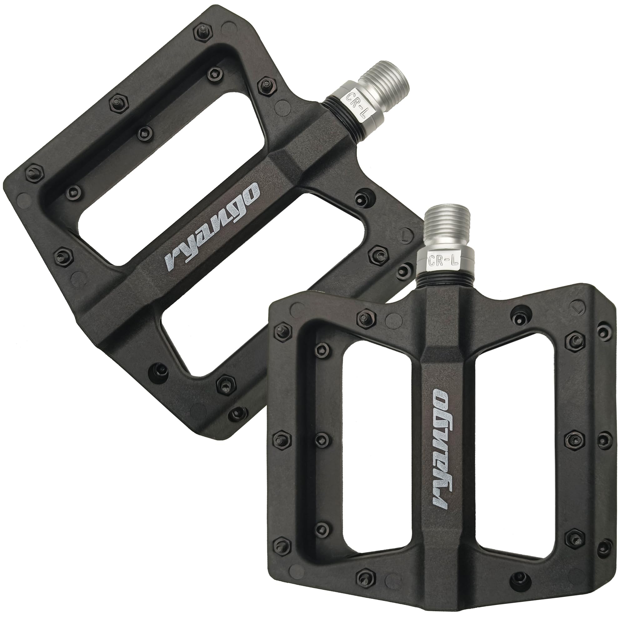 Premium Non-Slip Nylon Fiber Mountain Bike Pedals - Lightweight Flat MTB Pedals with Sealed Bearings & Wide Platform | 9/16