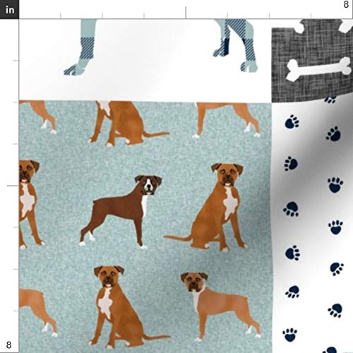 Premium Spoonflower Fabric - Custom Boxer Dog Breed Portrait Printed on Soft Minky Fabric by The Yard - Perfect for Pet Quilts, Nursery Decor, Baby Blankets & Quilt Backing - DIY Sewing Projects for Dog Lovers