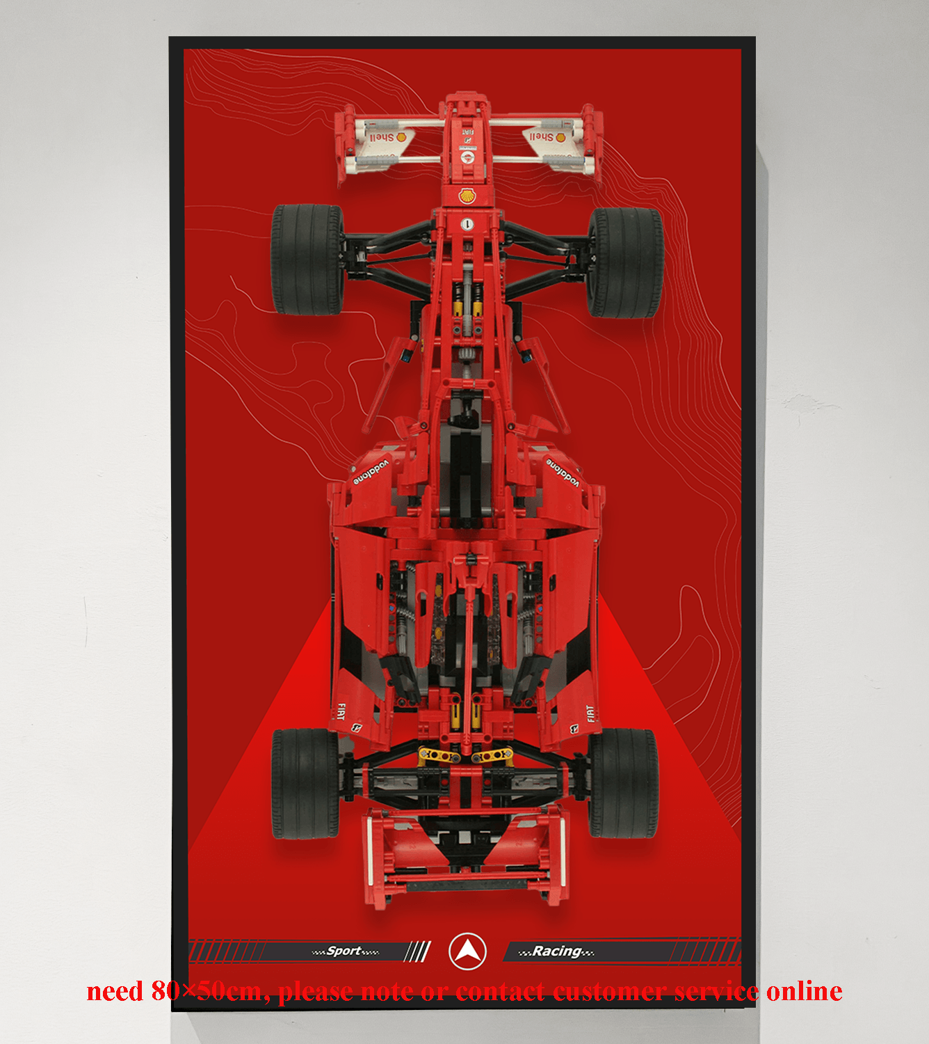 LEGO Technic Ferrari F1 Racer 8674 Wall Display Frame - Premium Showcase for LEGO Car Models - Perfect for Home Office Decor & Collector's Display