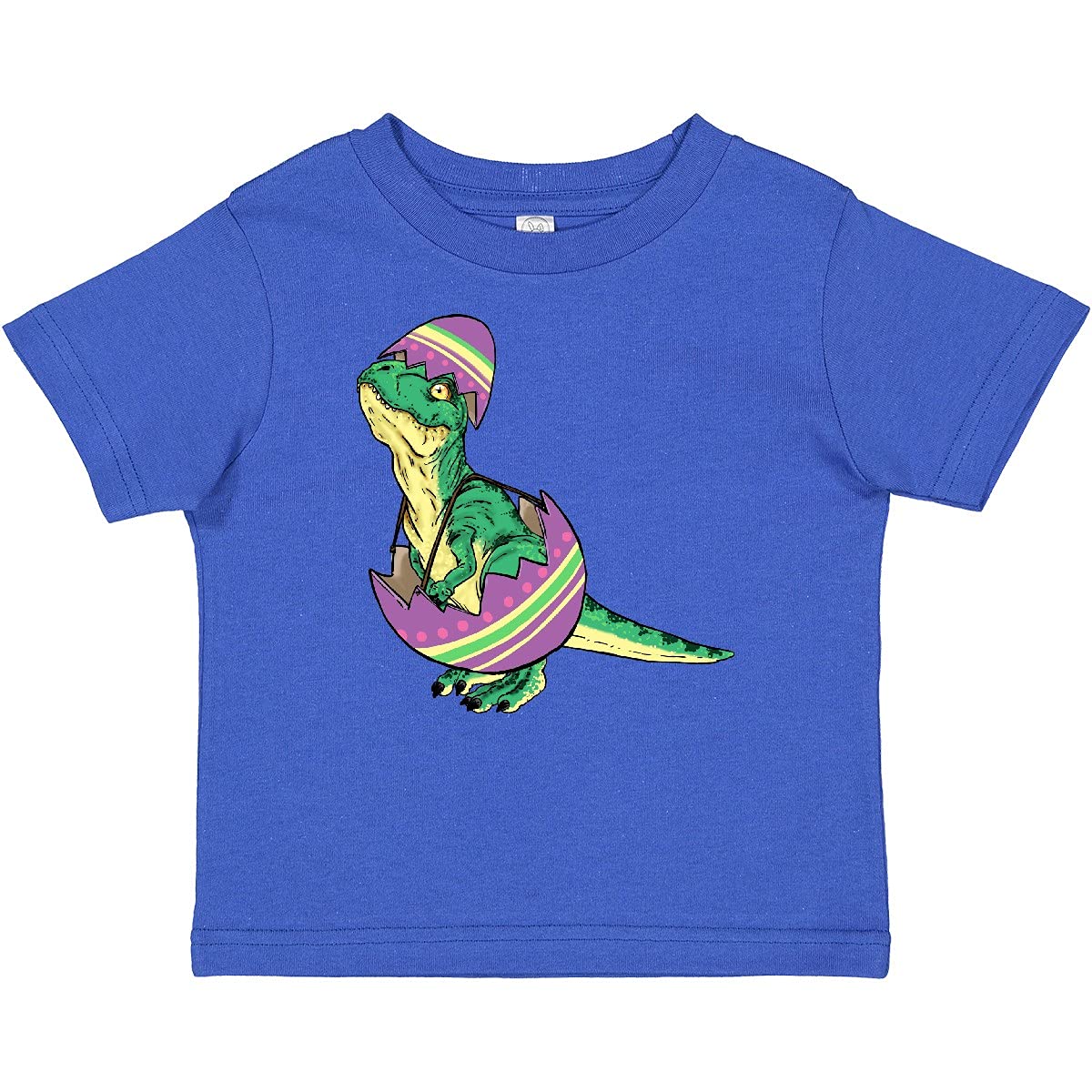 Inktastic Easter Baby T-Rex in Easter Egg Graphic Cute Dinosaur Baby T-Shirt - Soft Cotton Tee for Infants & Toddlers - Perfect for Easter Celebrations, Photo Shoots & Playdates