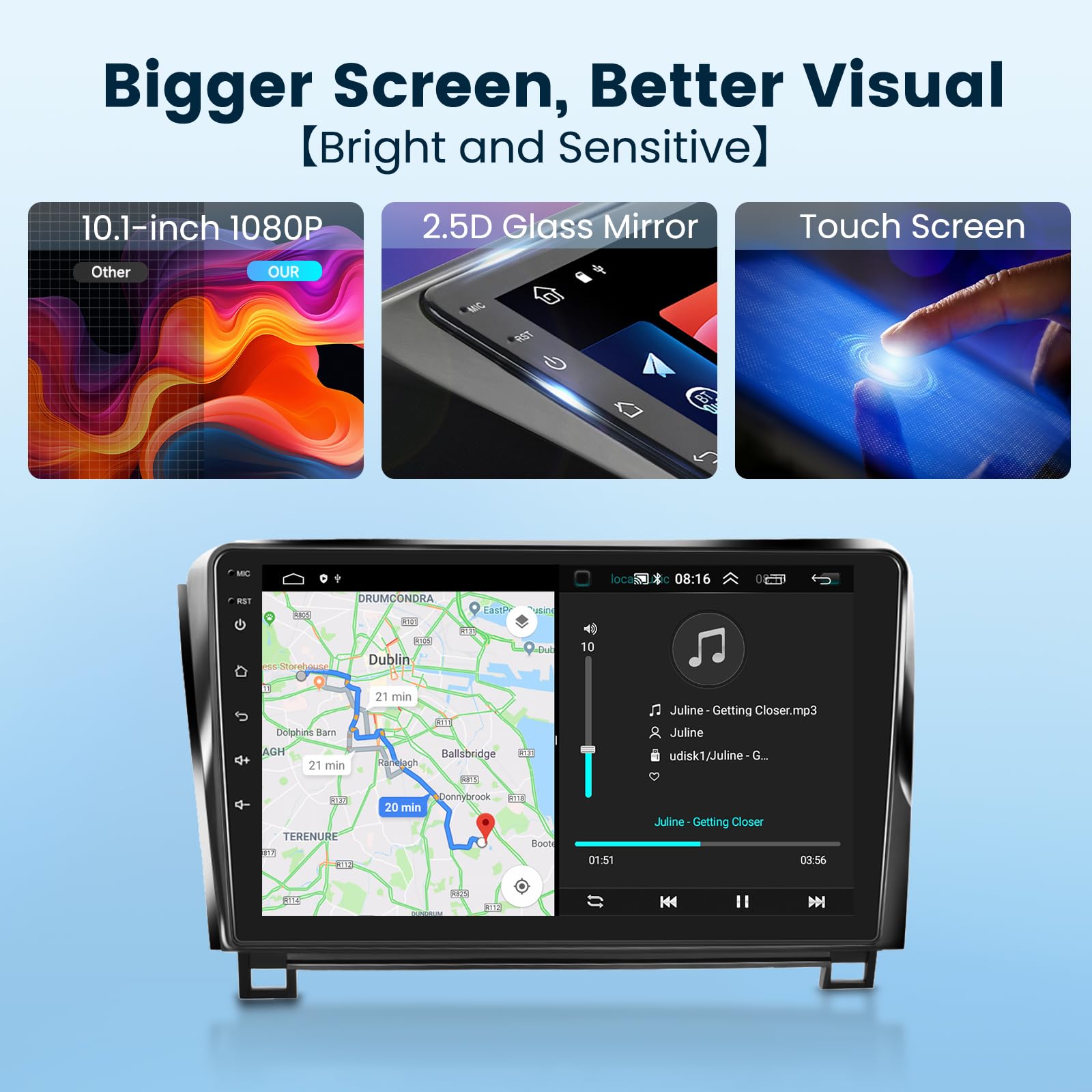 2G+64G Android Car Stereo for Toyota Sequoia 2008-2019 & Tundra 2007-2013 - 10.1