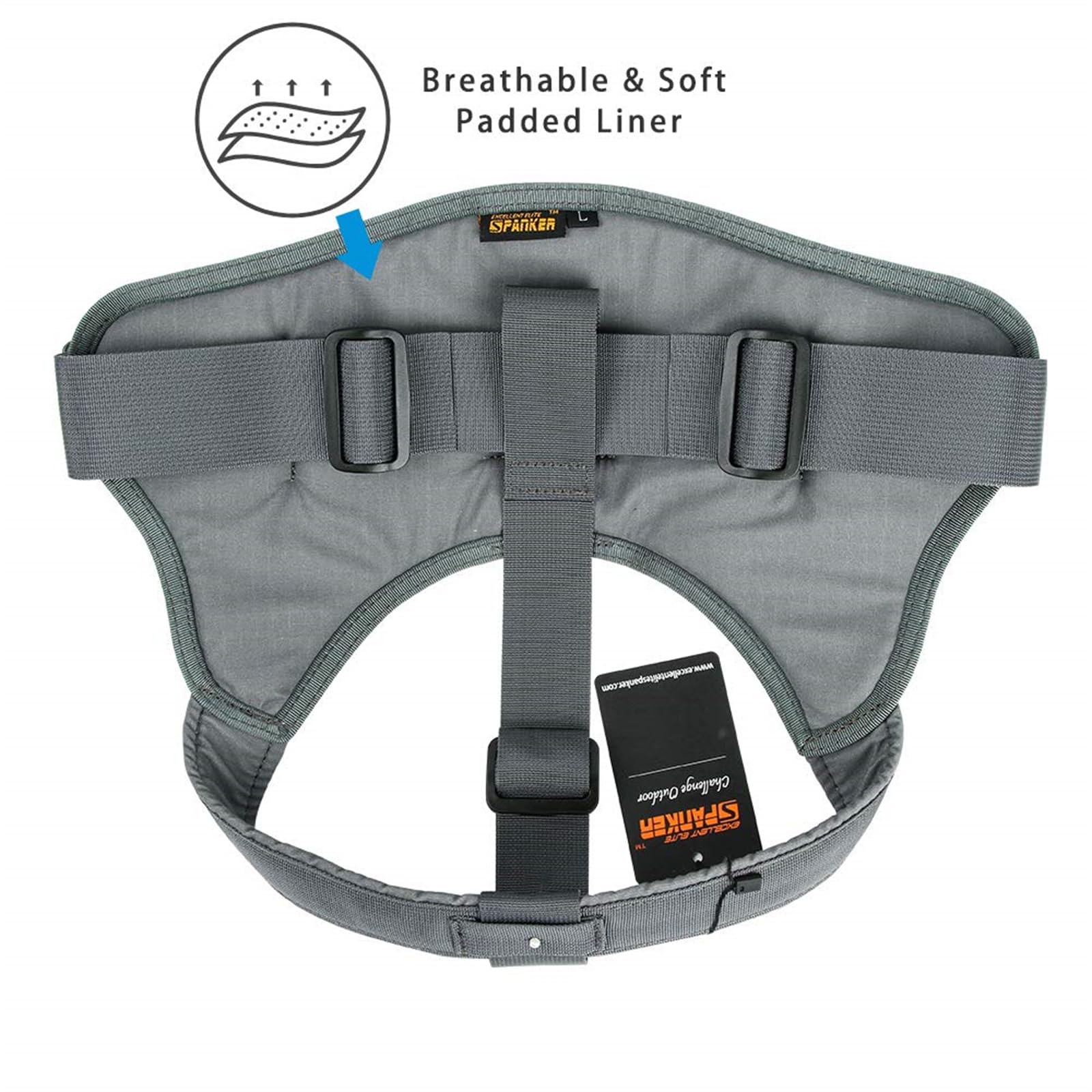 EXCELLENT ELITE SPANKER Tactical Dog Harness - No-Pull Military Patrol Vest for Service & Working Dogs - Adjustable Training Harness with Handle for Medium & Large Dogs (Grey, Small) - Perfect for Police K9, Security Patrol & Outdoor Adventures