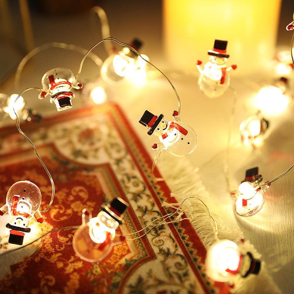 50LED Christmas Snowman String Lights - 16.4 Ft Battery Powered Fairy Lights for Kids Room, Bedroom, Kitchen, Party & Xmas Tree Decorations - Perfect for Indoor & Outdoor Holiday Decorating (Winter, New Year, Christmas)