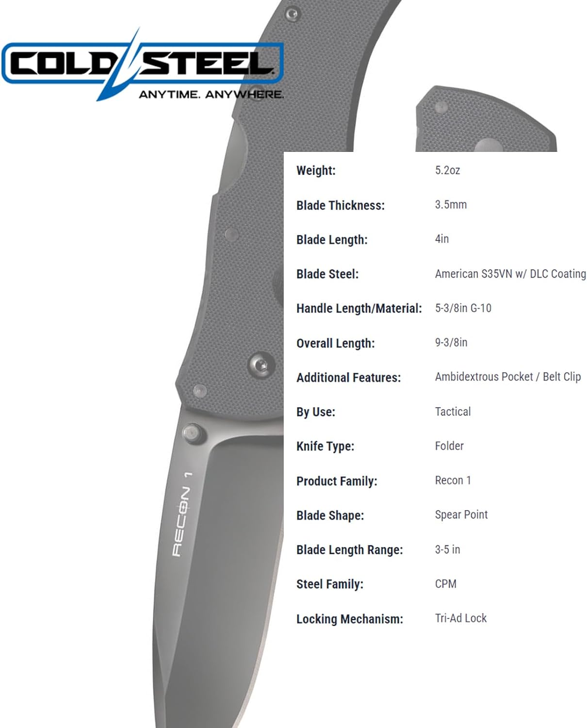 Cold Steel Recon1 Folding Knife - 4