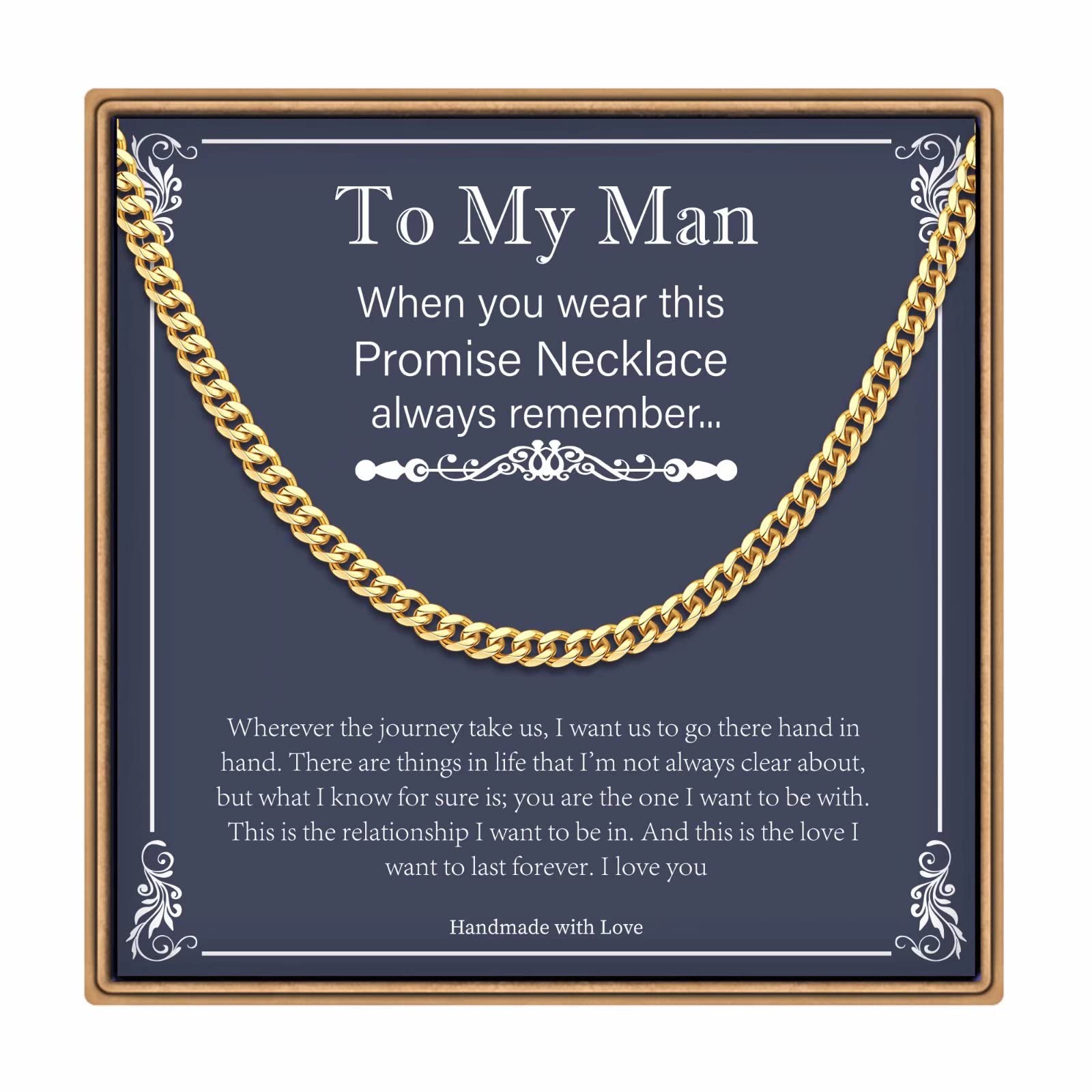 IEFLIFE Men's Cuban Chain Necklace - Black/Gold/Silver Chunky Cuban Link Chain for Men | Perfect Graduation, Father's Day, Christmas Gifts for Dad, Son, Boyfriend, Stepdad | Ideal for Casual Wear, Parties, and Special Occasions