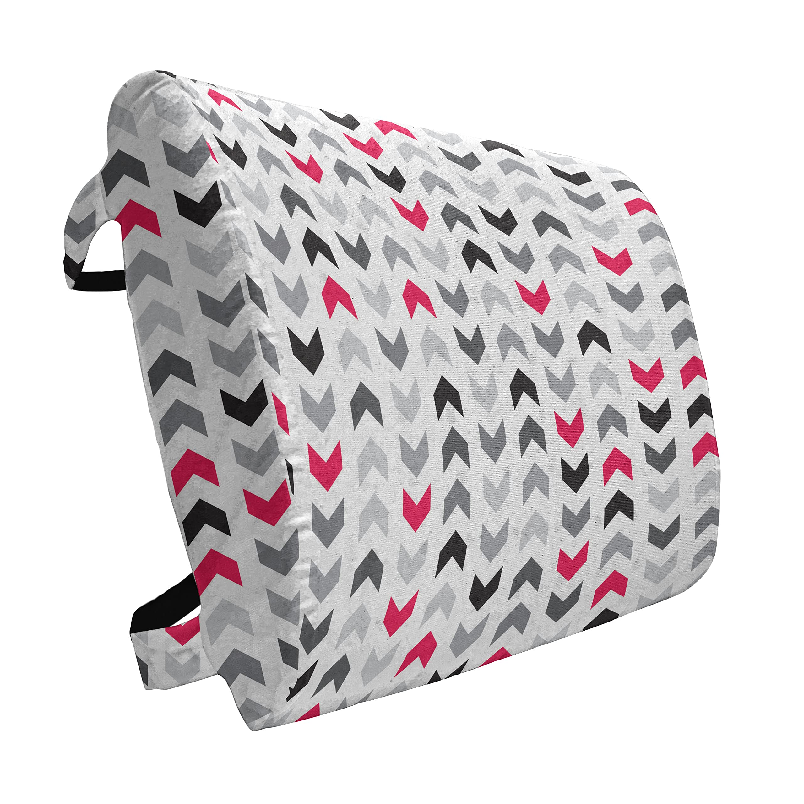 Ambesonne Modern Lumbar Support Pillow - Ergonomic Back Cushion with Geometric Chevron Pattern, High Density Foam for Office Chair & Car Seat - 14