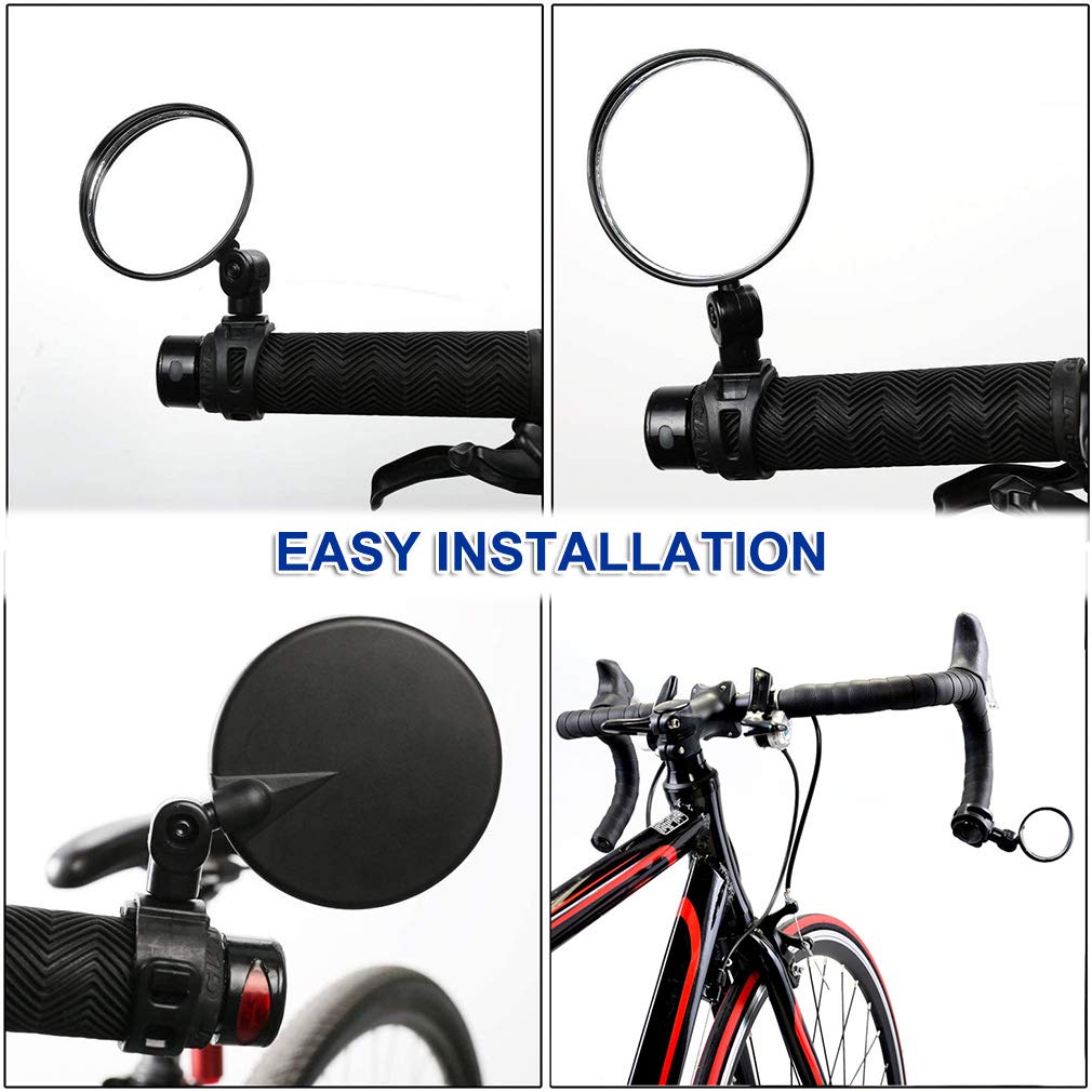 360° Adjustable Bike Handlebar Mirrors - Convex Rear View Safety Mirrors for Road & Mountain Bicycles | Perfect for Outdoor Cycling, Commuting & Adventure Riding