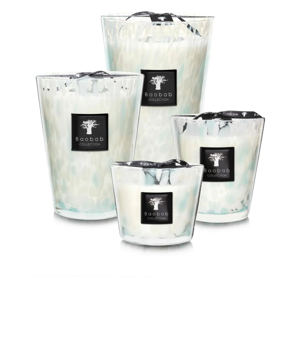 Baobab Pearls Sapphire Scented Candle - Handmade Luxury Home Decor for Relaxation, Meditation & Romantic Ambiance