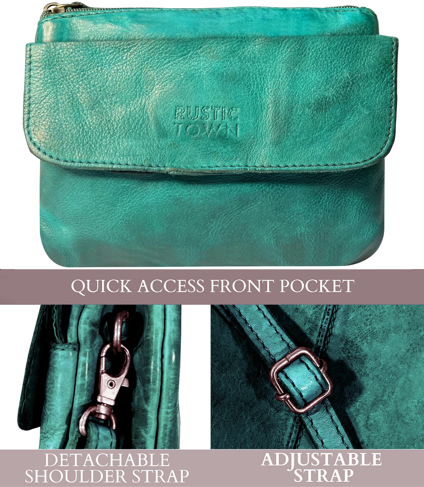 Vintage Leather Crossbody Bag for Women - Stylish Saddle Sling Purse with Wristlet Strap | Perfect Christmas Gift, Everyday Use & Travel Accessory