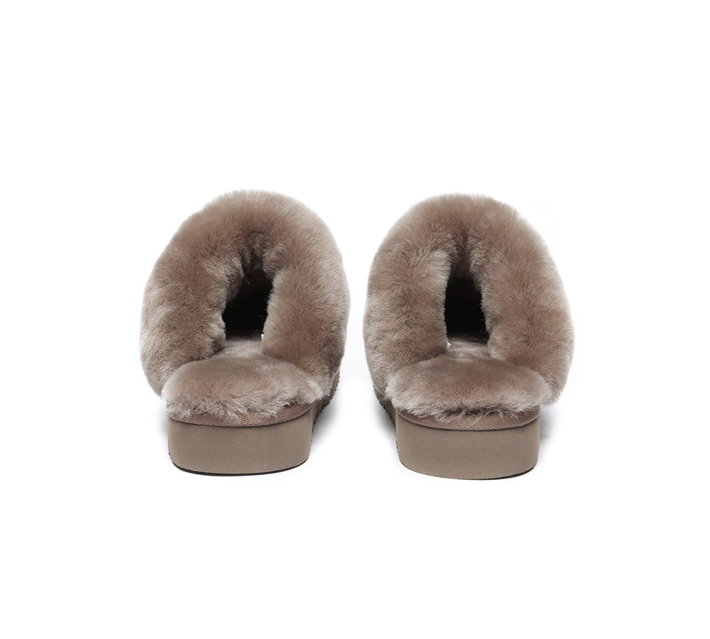 Premium Australian Shepherd UGG Slippers - Genuine Sheepskin Wool Muffin Slippers for Women & Men | Cozy Indoor & Outdoor House Shoes for Winter Comfort