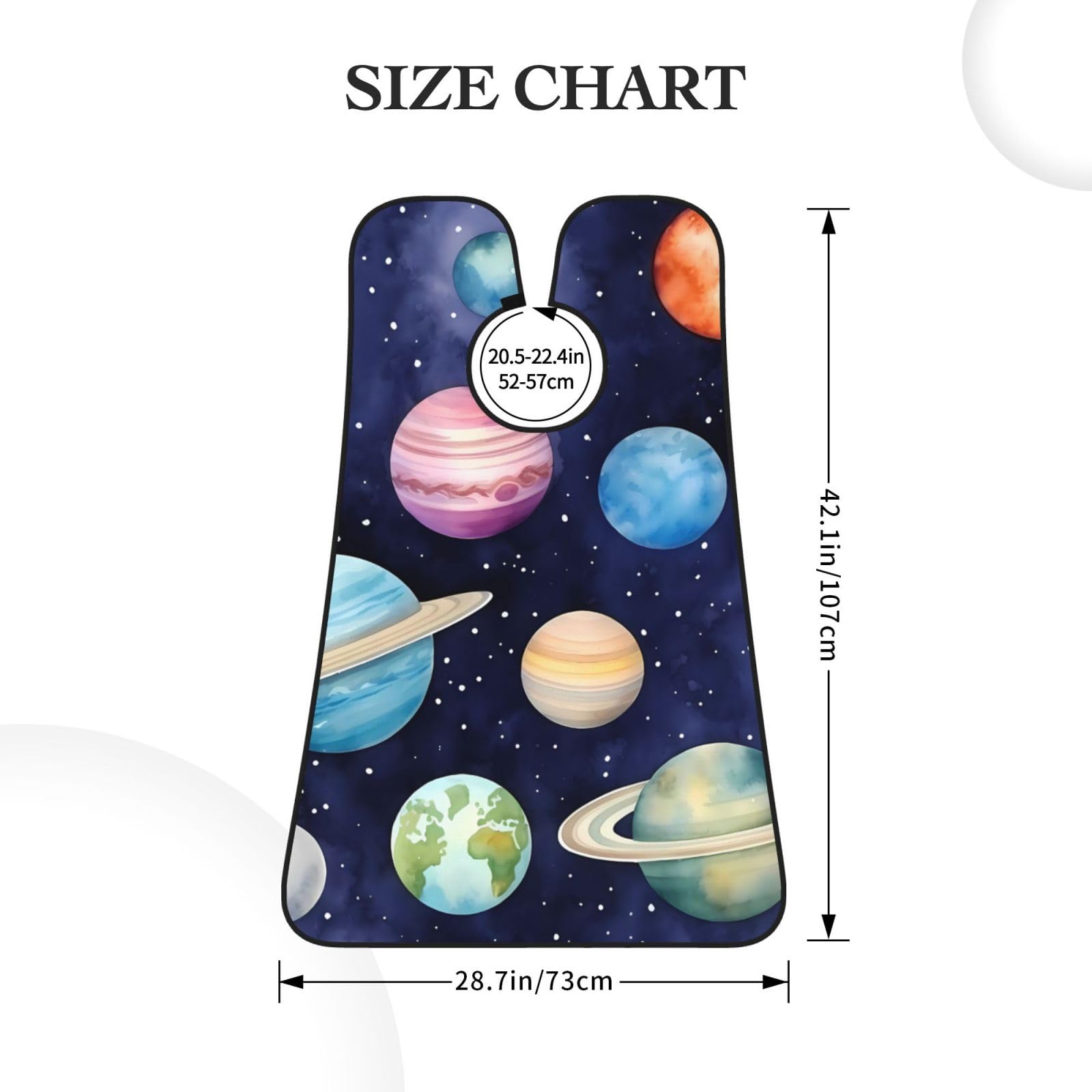 Space Planets Beard Bib Apron for Men - Solar System Beard Hair Catcher | Non-Stick Shaving & Trimming Apron | Grooming Gift for Husband & Dad | Perfect for Home Barbering & DIY Grooming