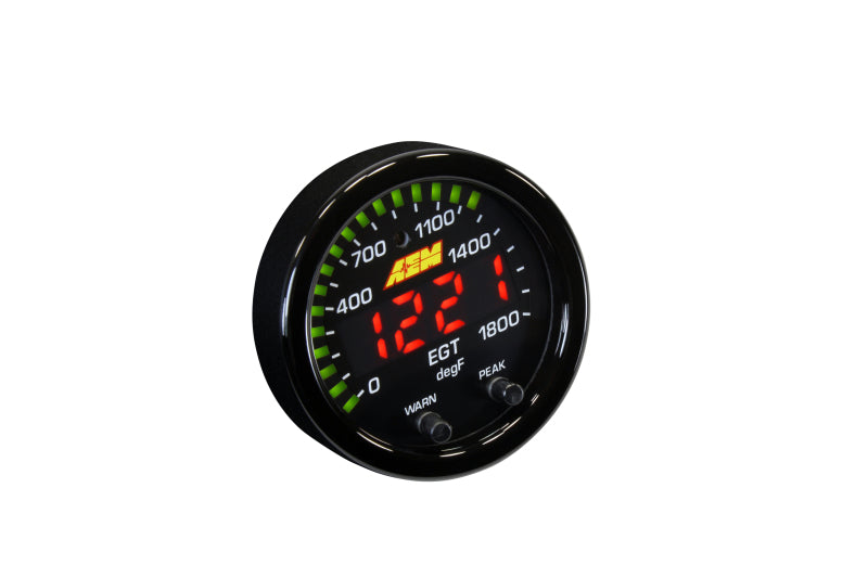 AEM X Series EGT Gauge 0-1800°F - High Accuracy Exhaust Gas Temperature Meter for Performance Cars, Racing & Diesel Trucks