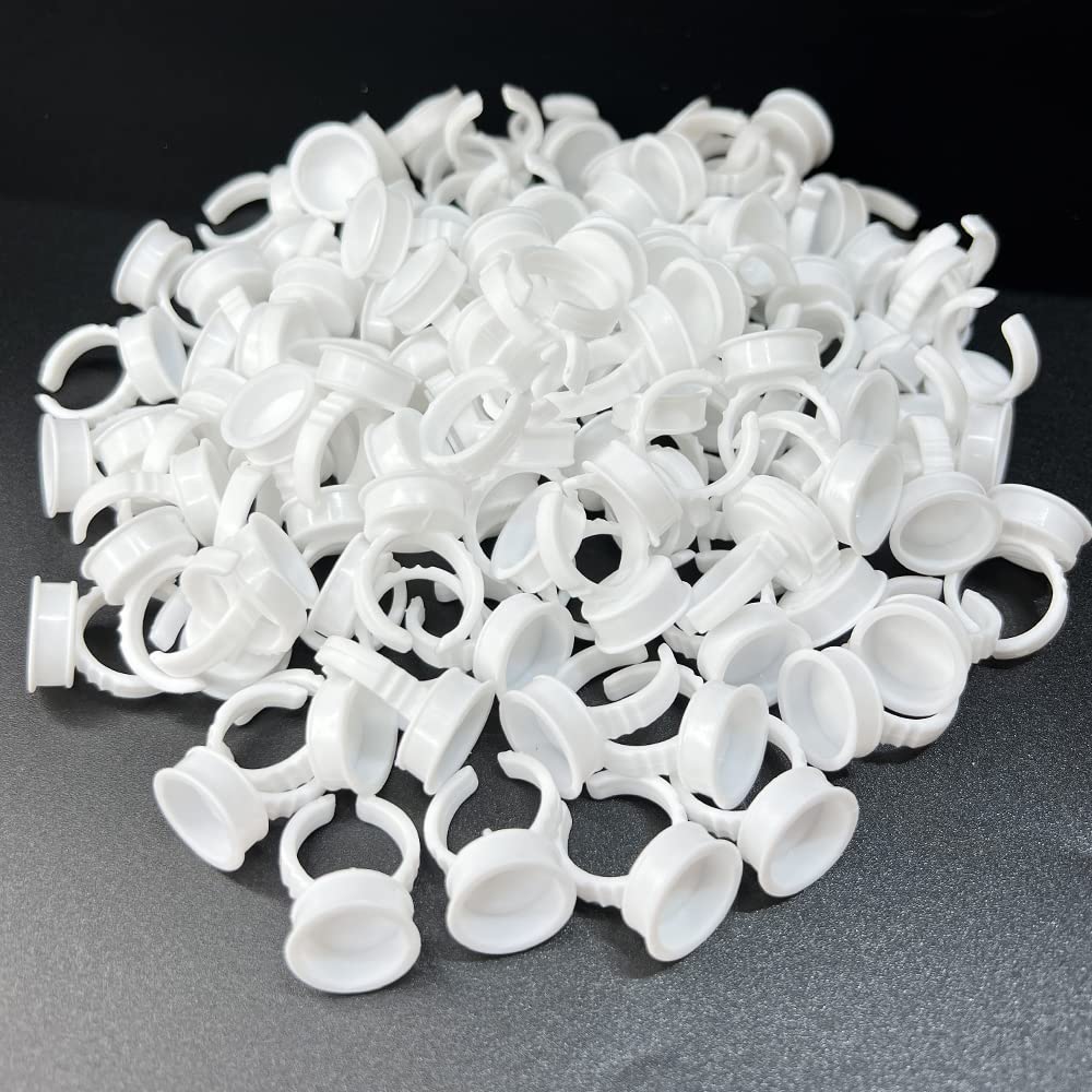100PCS Disposable Tattoo Ink Caps - Large Size Tattoo Rings Cups for Microblading, Semi-Permanent Makeup & Pigment Glue Holder | Perfect for Tattoo Artists & Beauty Professionals | Use in Salons, Studios & Home Tattoo Kits