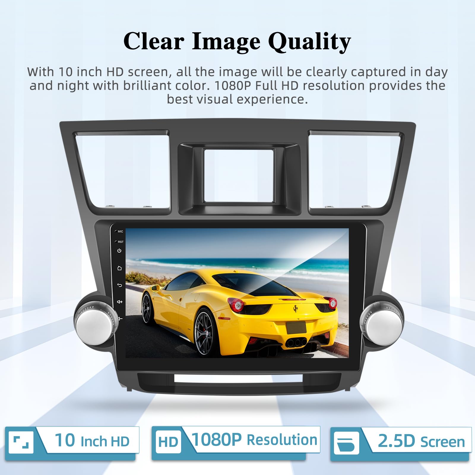 2+64GB Android 13 Car Stereo for Toyota Highlander 2009-2014 - 10.1