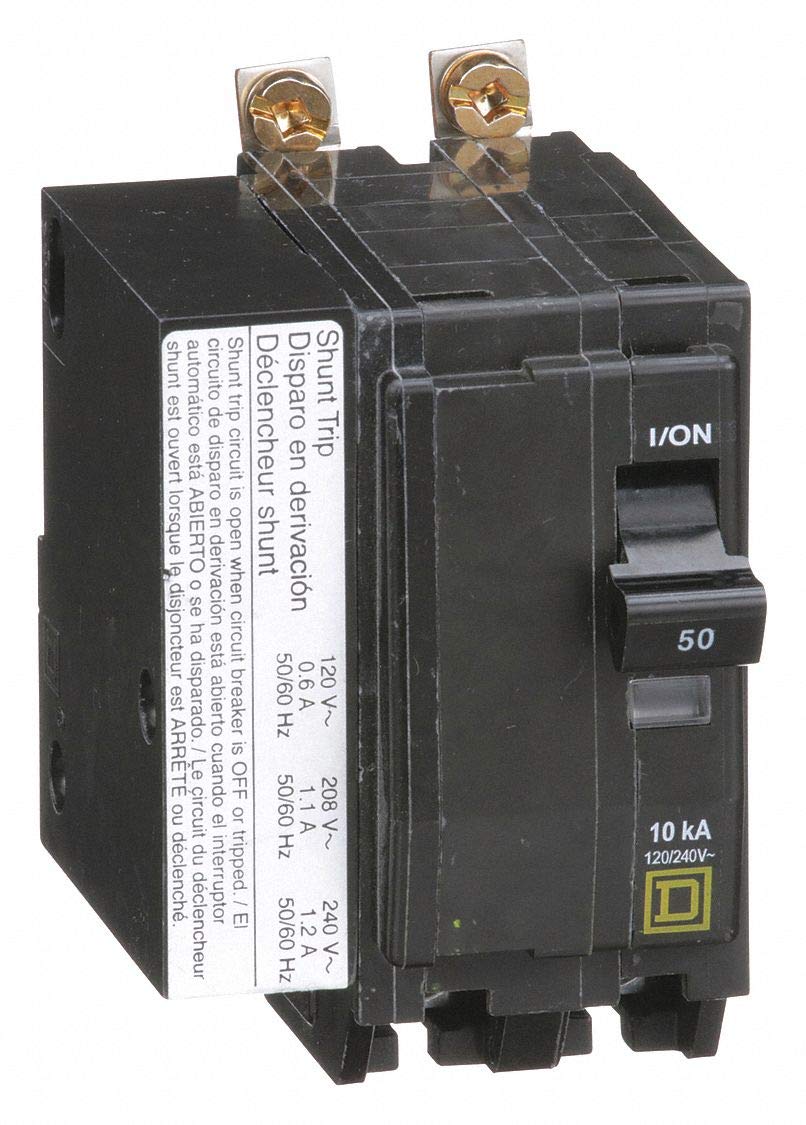 2P 50 Amp 240VAC/48VDC Shunt Trip Circuit Breaker - Electrical Panel Protection for Commercial & Industrial Use