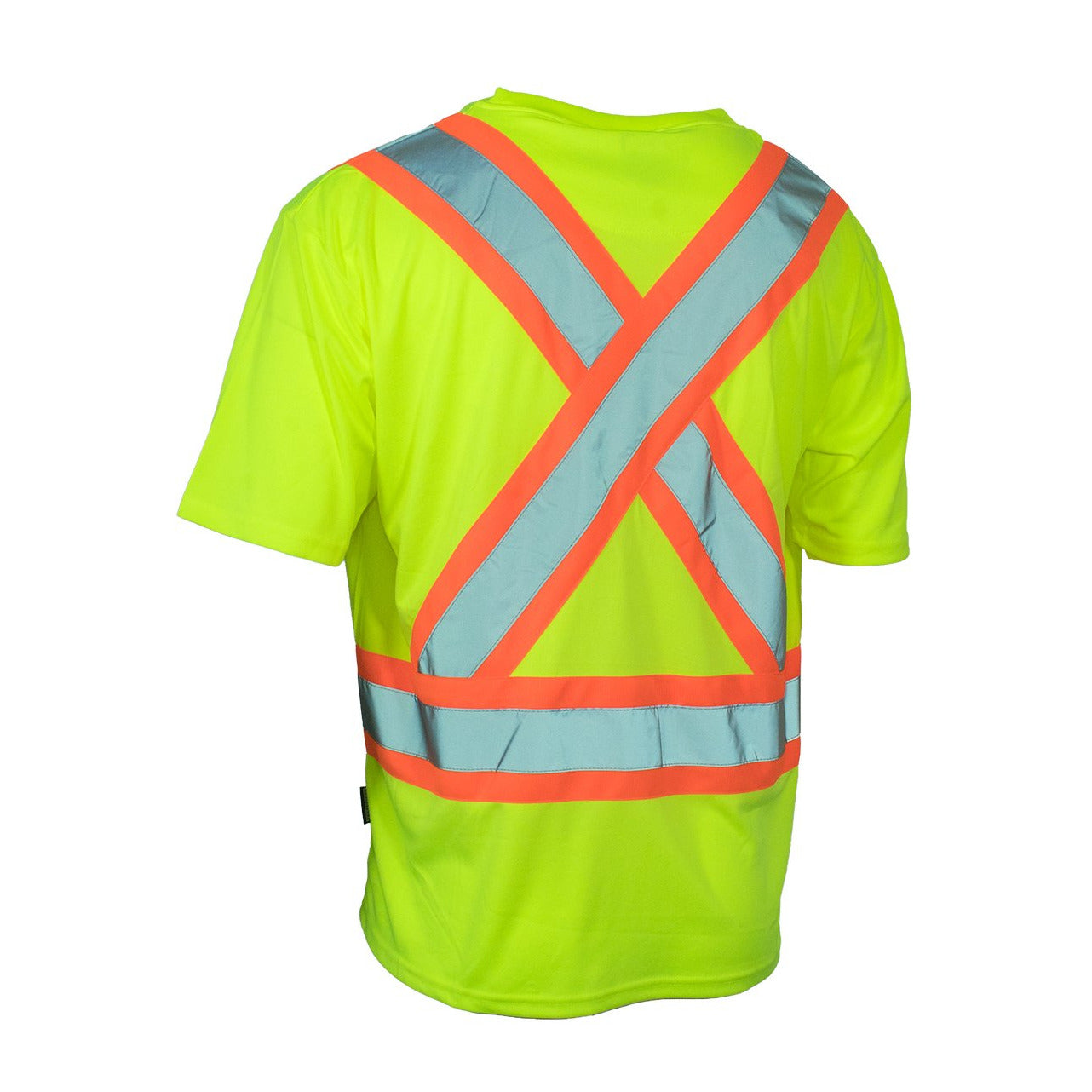 High Visibility Short Sleeve T-Shirt with Chest Pocket - ANSI Certified Safety Workwear for Construction, Road Work & Night Shifts | ForceField 022 CBECSA