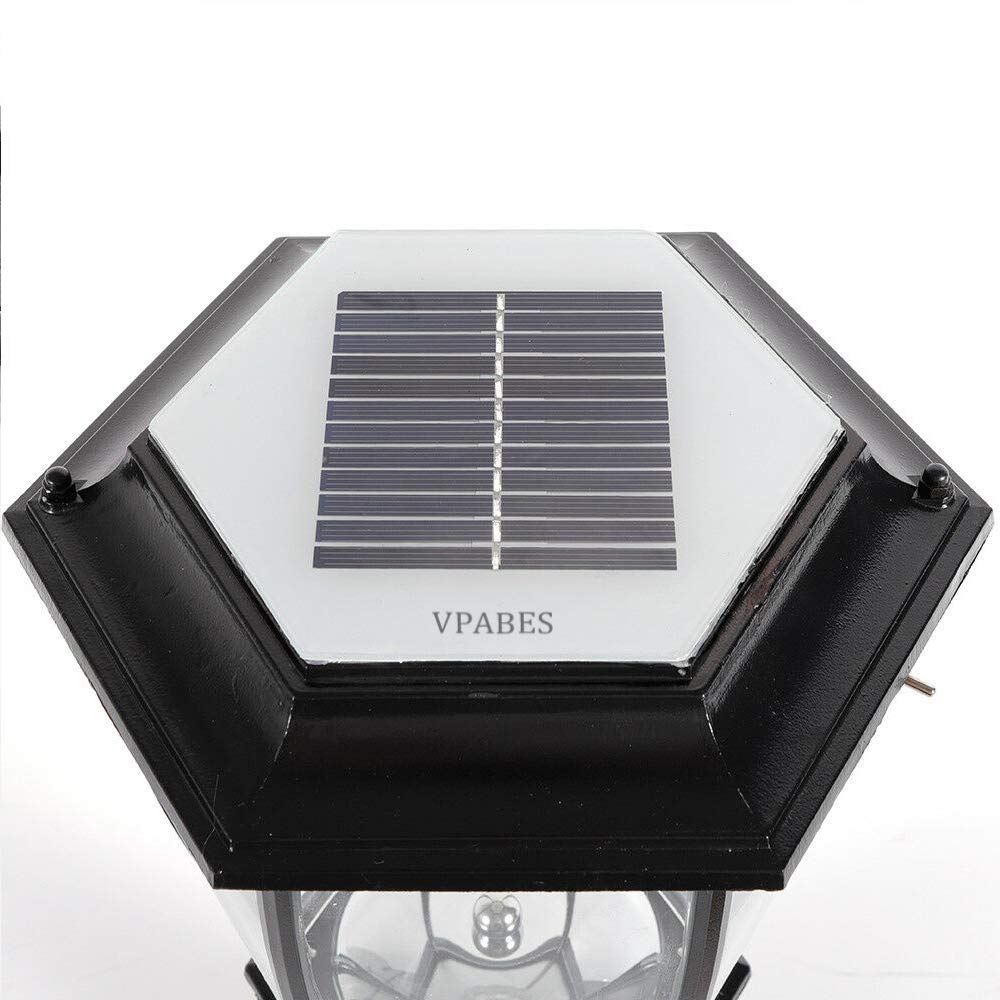 Solar Powered LED Garden Lights - Warm White Outdoor Pillar Lights for Yard, Post, and Pole Mount | Auto On/Off, Waterproof Landscape Lighting for Patio, Pathway, and Driveway (Black)