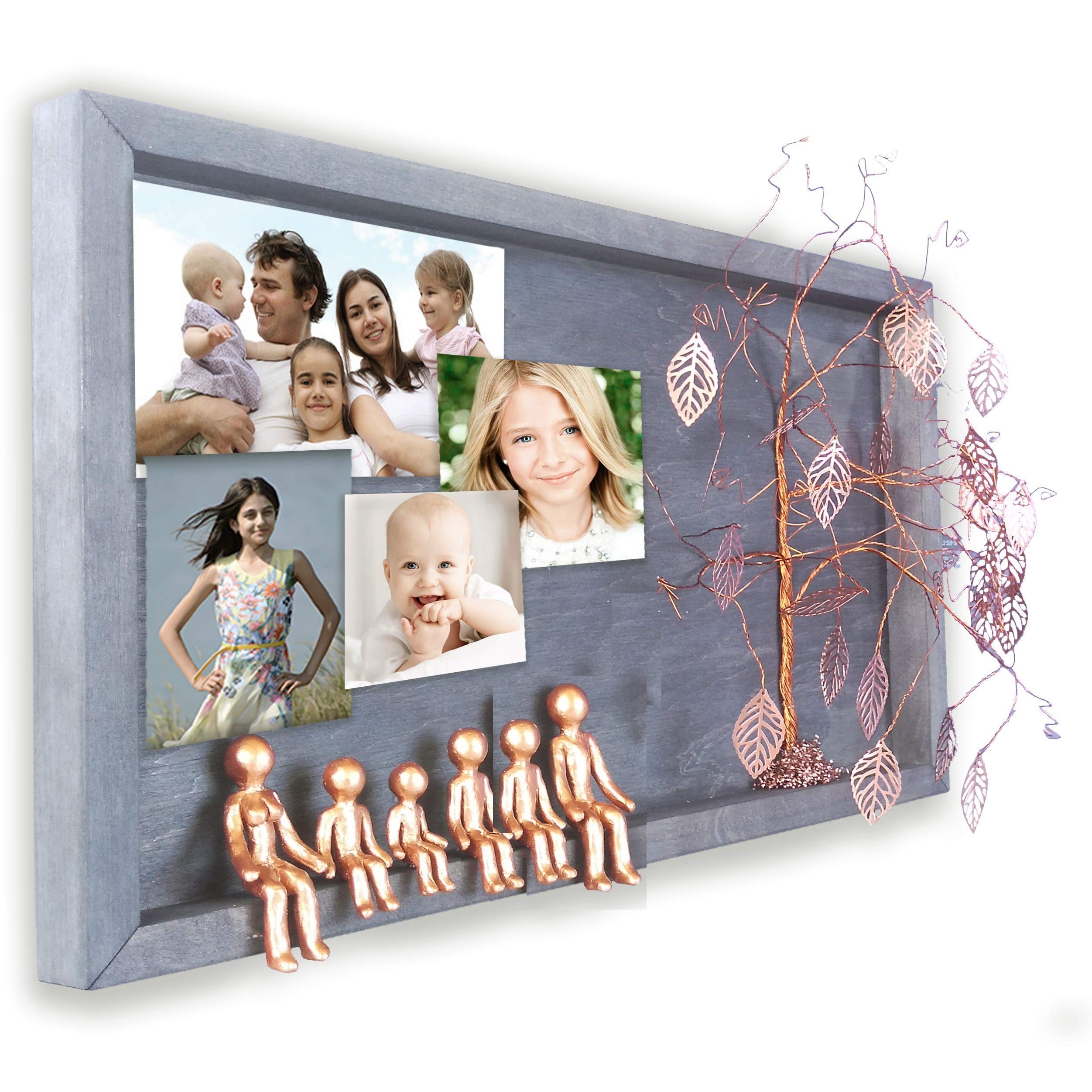 Personalized Bronze Anniversary Picture Frame Collage - 8th, 19th, 21st Year Wedding Gift for Wife, Husband, Parents & Grandparents - Willow Family Tree Wall Decor - Perfect for Home, Office & Special Occasions