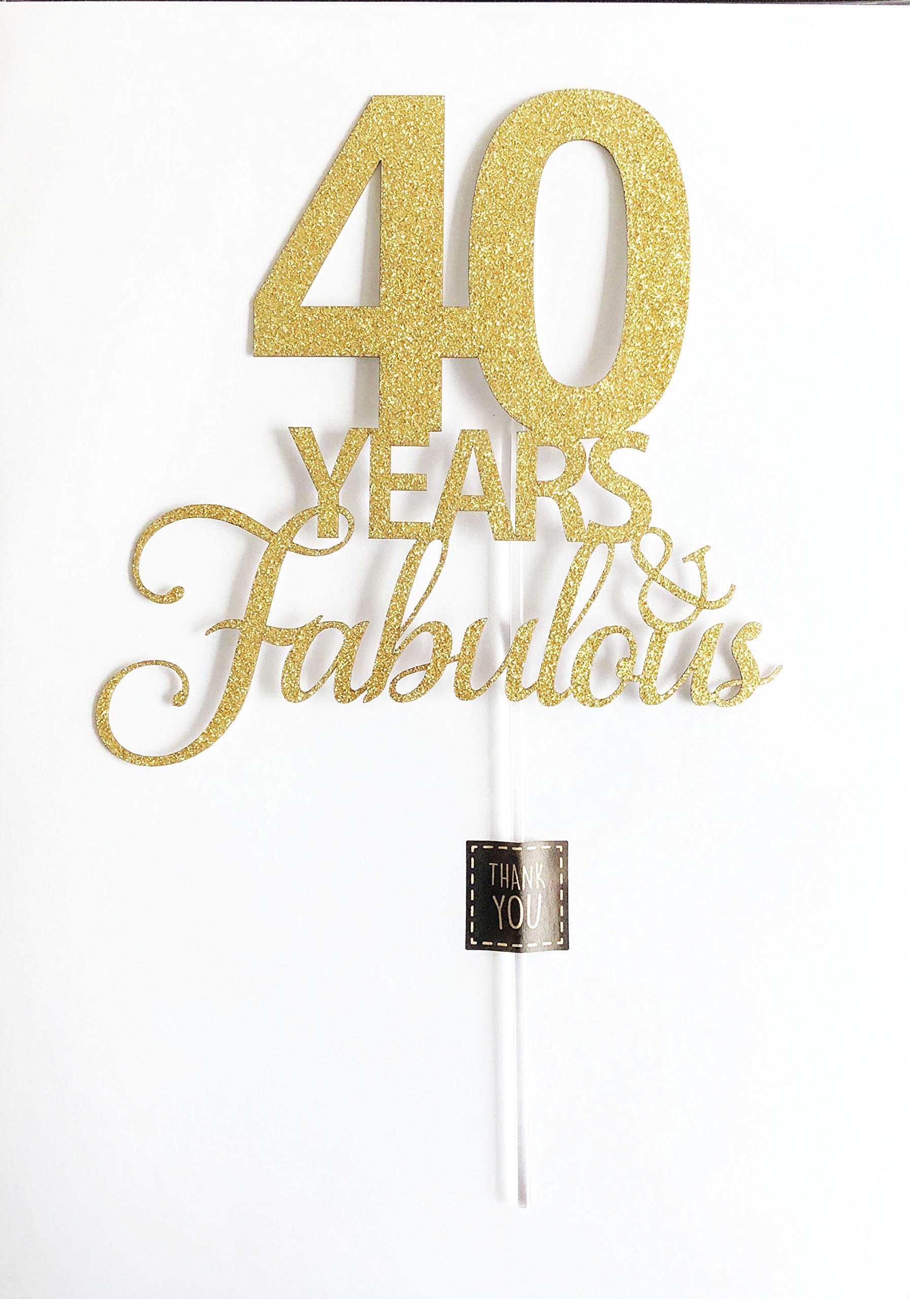 40th Birthday Cake Topper - Elegant Gold Glitter Anniversary Decor for 40 Years Celebration | Perfect for Milestone Birthdays, Wedding Anniversaries & Special Occasions