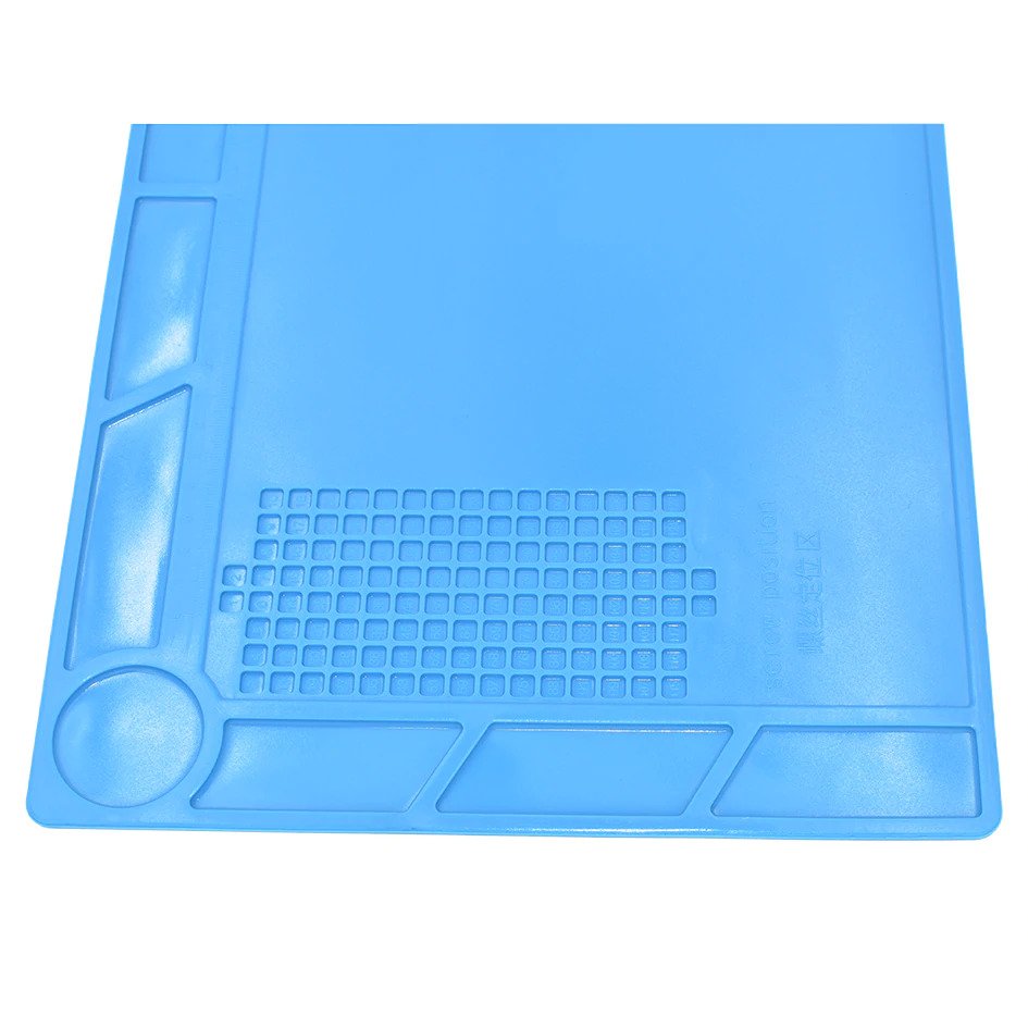 Anti Static Repair Work Mat - 35cm x 25cm, Blue (S-130) | ESD Safe Soldering Mat for Electronics Repair, PC Building & Phone Maintenance