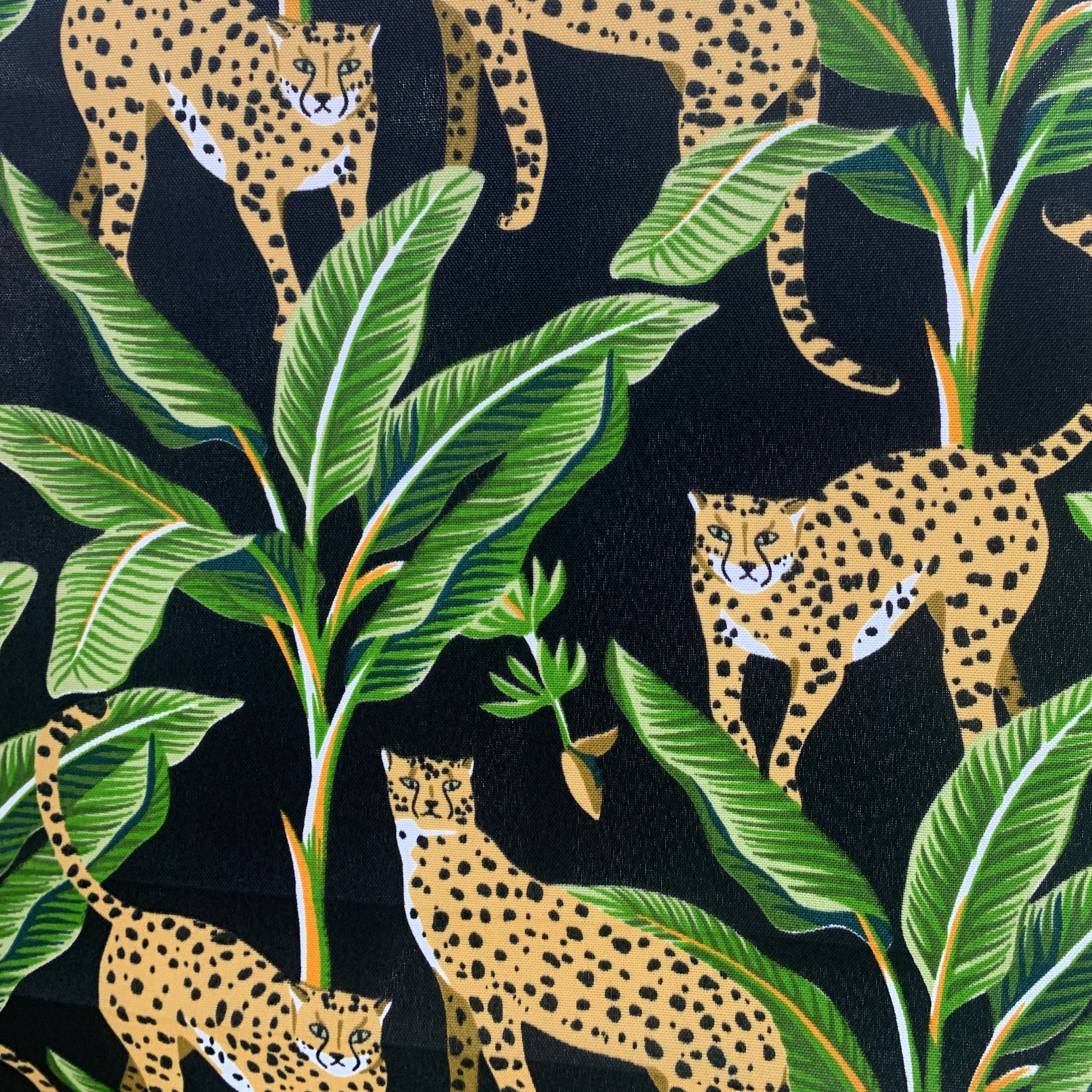 Premium Solarium Cheetah Noir Outdoor Fabric - Waterproof, UV Resistant, Durable for Patio Furniture, Cushions, and Outdoor Decor | Perfect for Sunrooms, Decks, and Poolside Areas