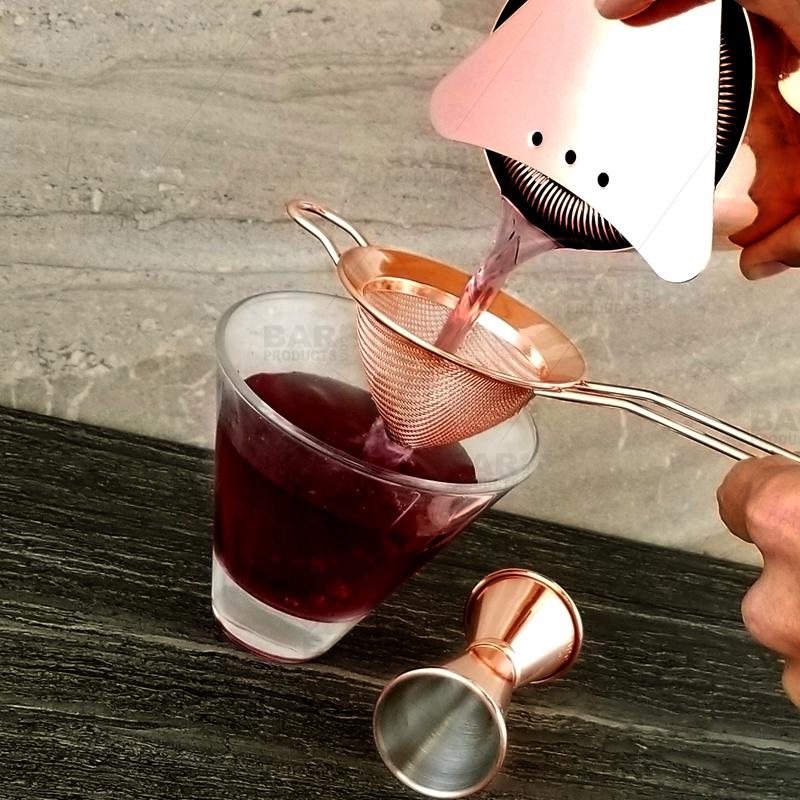 Premium BarConic® Cocktail Strainer - Copper Plated Fine Mesh Filter for Professional Bartending & Home Mixology | Perfect for Martinis, Mojitos & Craft Cocktails