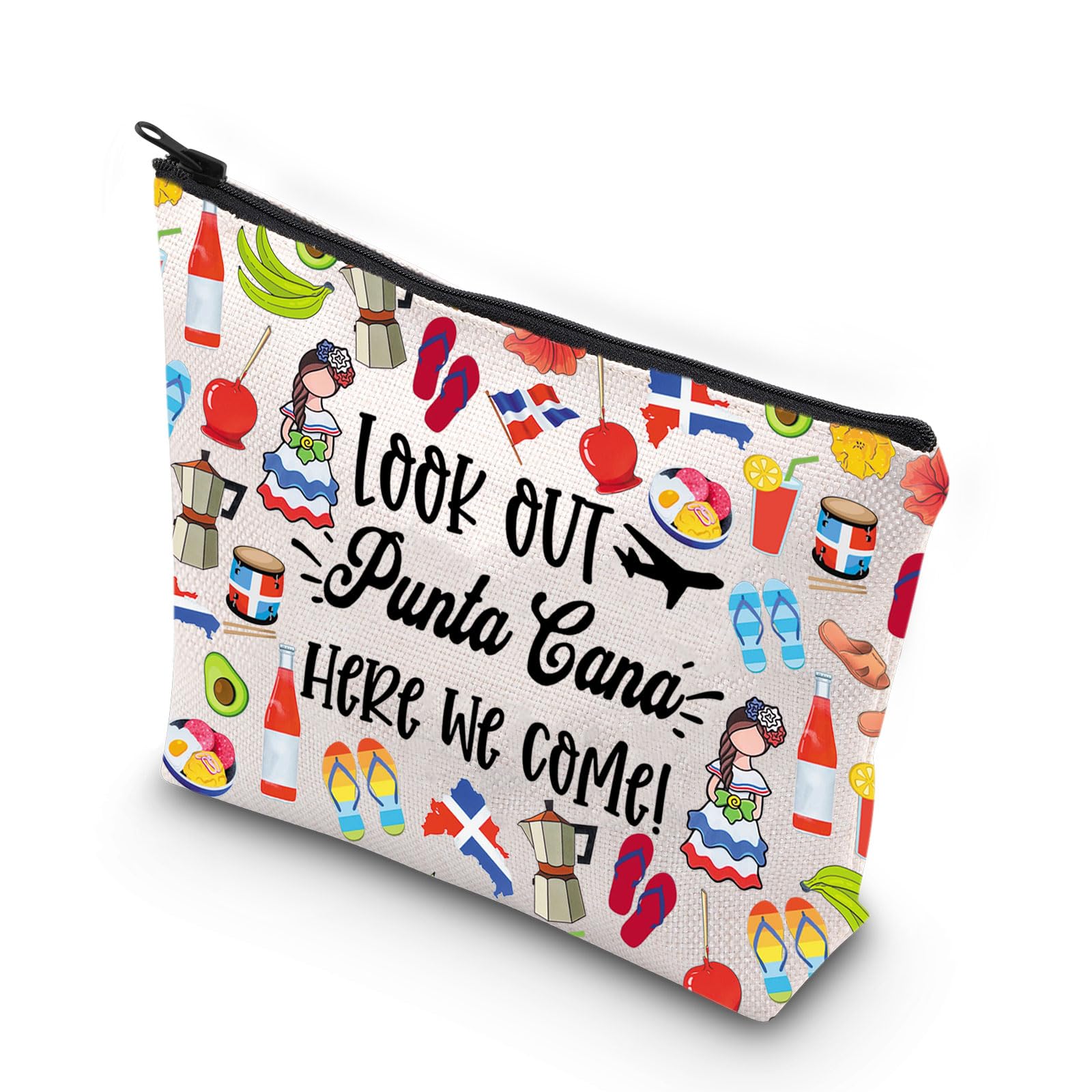 JNIAP Punta Cana Makeup Bag - Waterproof Travel Cosmetic Case, Dominican Republic Souvenir, Beach Vacation Essentials, Holiday Gift for Women - Perfect for Travel, Beach Trips & Daily Use