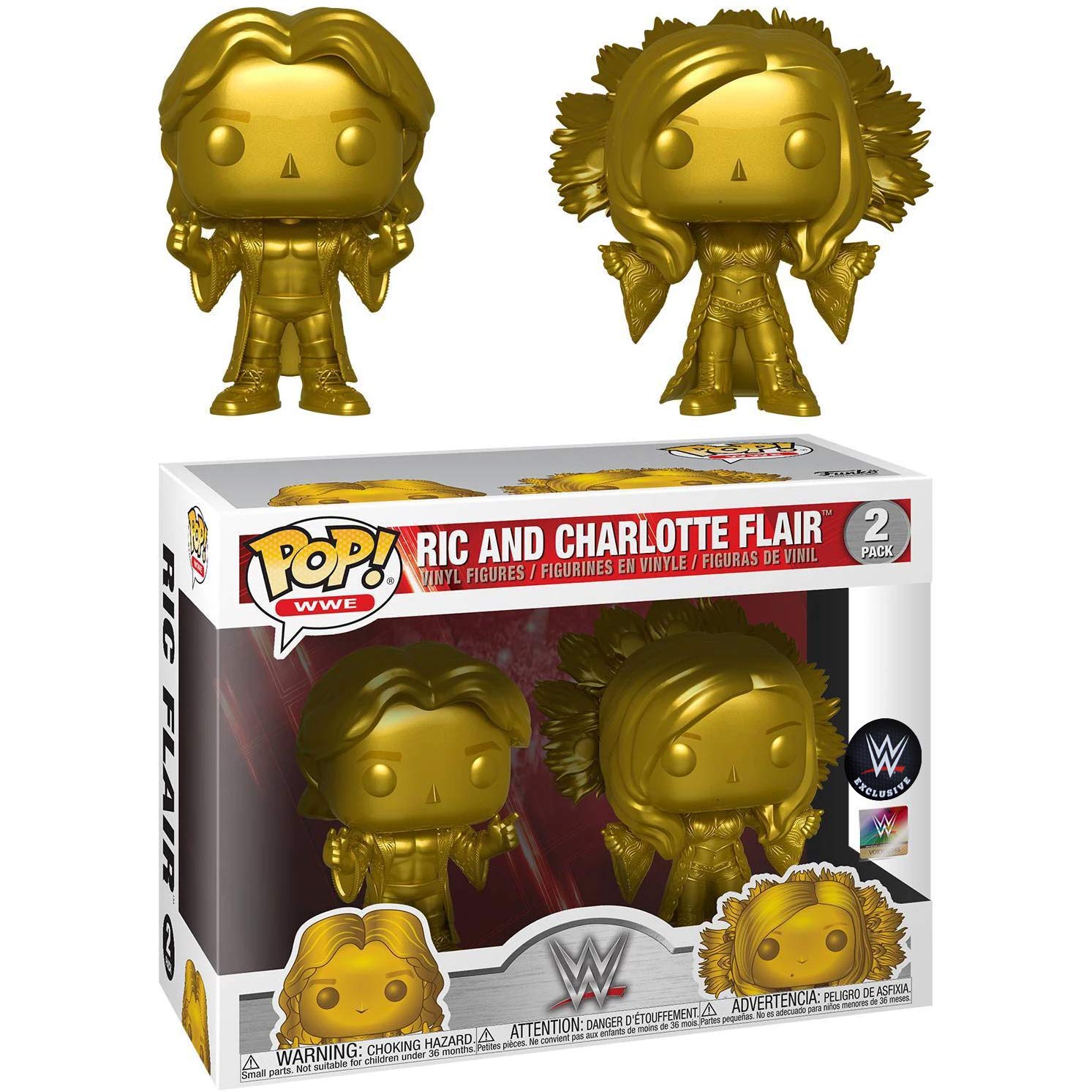 Funko Pop WWE Ric Flair & Charlotte Flair Exclusive Vinyl Figure with Compatible Protector Case - Collectible Wrestling Action Figure for Display & Protection (42050-B) - Perfect for WWE Fans, Office Decor, and Gift Giving