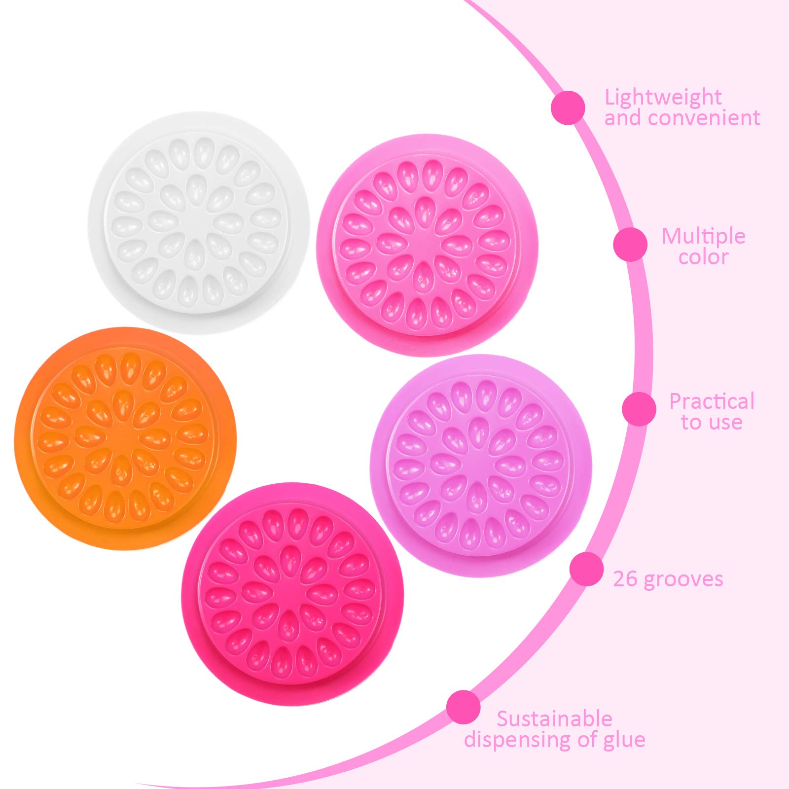 150 Pcs Disposable Eyelash Extension Glue Trays - Pink Plastic Lash Glue Holder & Palette for Professional Lash Artists - Beauty Salon Supplies for Women & Girls - Perfect for Lash Extensions, Volume Lashes & DIY Home Use