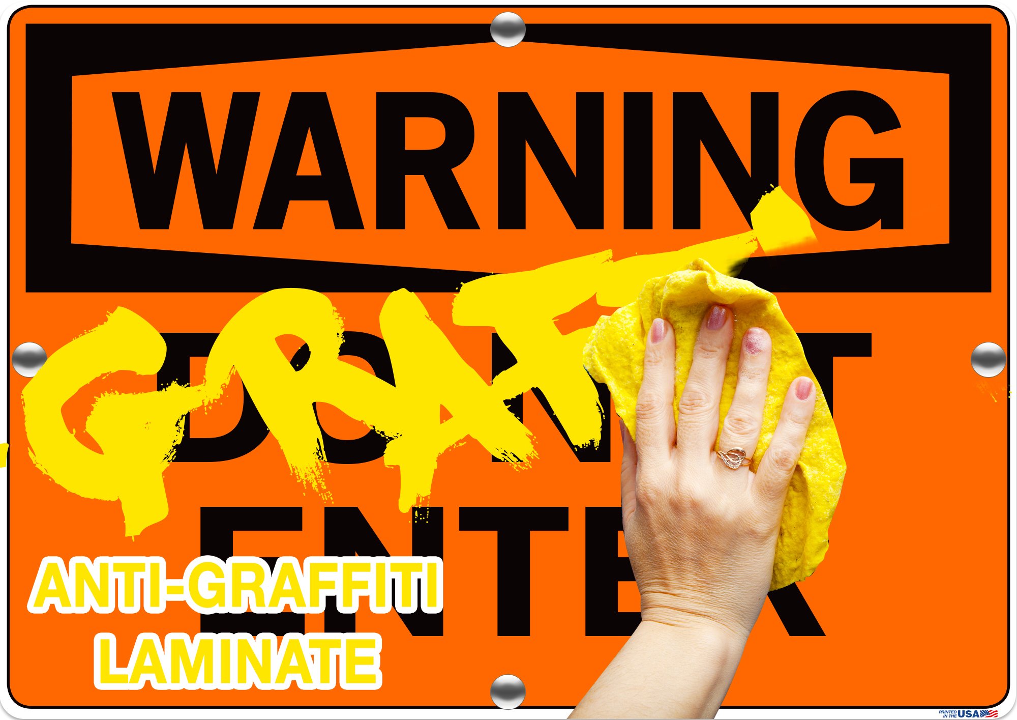 Vestil SI-W-11-B-AC-130-S Authorized Personnel Only Bilingual Warning Sign - Aluminum Composite Safety Sign 12.5