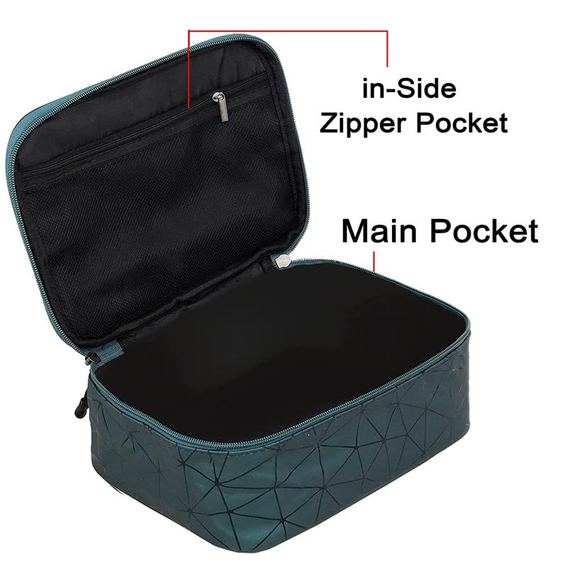 Waterproof Travel Makeup Bag for Women - Keetly Cosmetic Organizer Pouch | Vanity Bag for Girls & Women | Perfect for Travel, Gym & Daily Use (Grey)