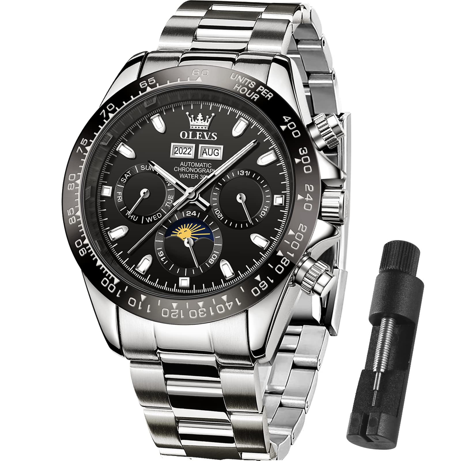 OLEVS Men's Luxury Automatic Mechanical Watch - Two-Tone Stainless Steel Waterproof Diver Watch for Men | Perfect for Business, Casual & Outdoor Activities