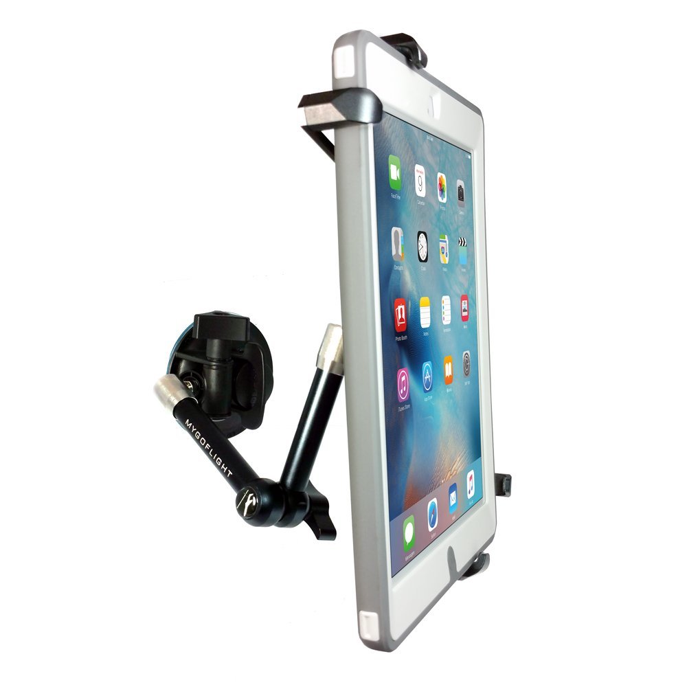 Universal Tablet Mount Holder with Flex Suction Cup & Articulated Arm - Compatible with 7-11 inch iPad Mini/Air/Pro, Android Tablets - Perfect for Car, Airplane, RV, Truck & Boat Window Mounting - Ideal for Travel, Work & Entertainment On-The-Go