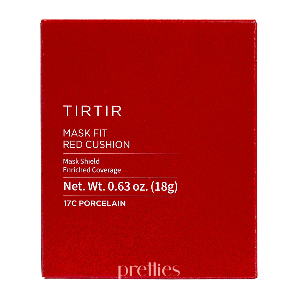 TIRTIR Mask Fit Red Cushion SPF40 PA++ Foundation - 18g (17C Porcelain) - Lightweight & Hydrating for Daily Sun Protection & Flawless Coverage - Perfect for Work, Date Night & Everyday Makeup