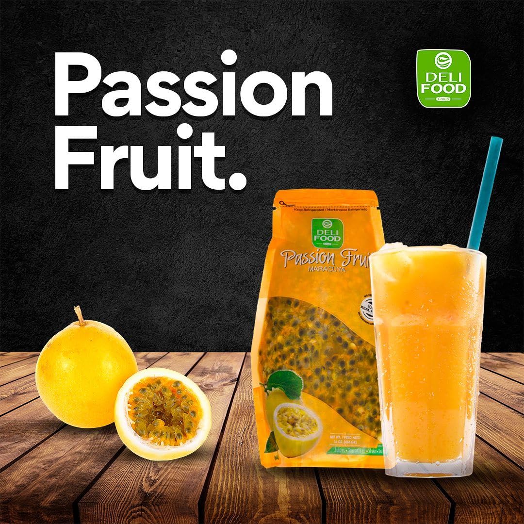 Organic Maracuya Passion Fruit Pulp with Seeds - No Added Sugar, 100% Natural for Juices, Cocktails, Smoothies | Perfect for Tropical Drinks, Desserts, Sauces & Healthy Snacks | Rich in Vitamins & Antioxidants | Great for Summer Refreshments, Party Mixers & Breakfast Bowls (Pack of 1)