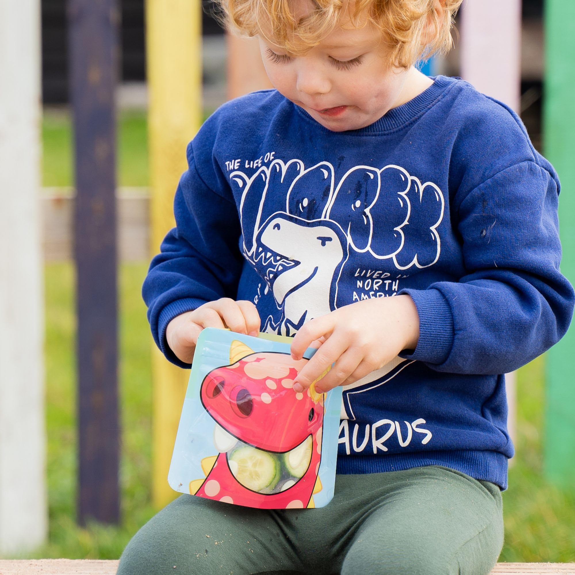 Nom Nom Kids Reusable Snack Bags Set of 10 - Eco-Friendly Cute Monster Design Food Storage Pouches for Toddler Snacks, Baby Led Weaning & School Lunches | Perfect for Picnics, Travel & On-the-Go Meals