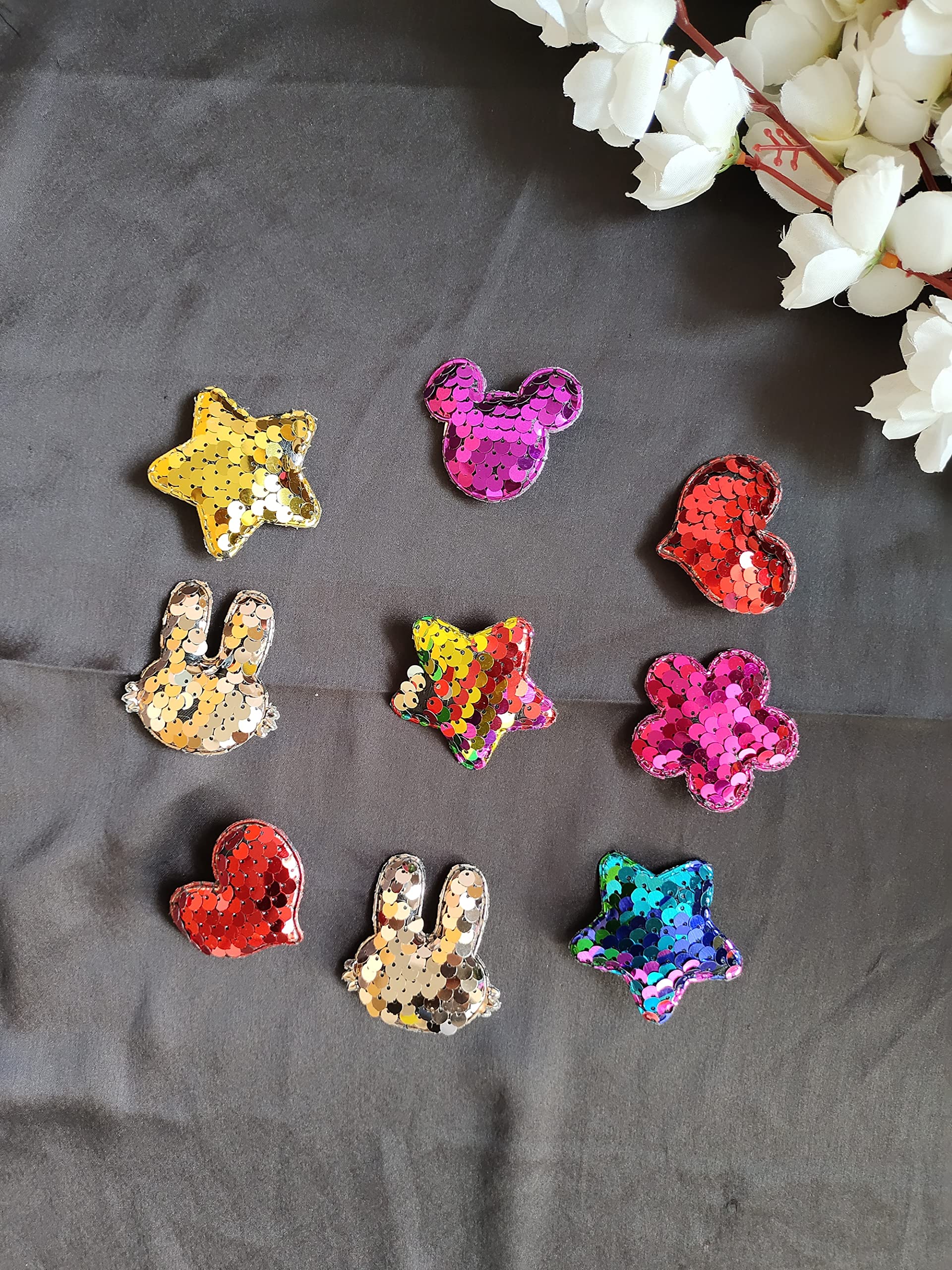 ANNACREATIONS 12-Piece Sparkling Sequins Hair Clips Set - Stylish Hair Accessories for Kids & Girls - Perfect for School, Parties & Daily Wear