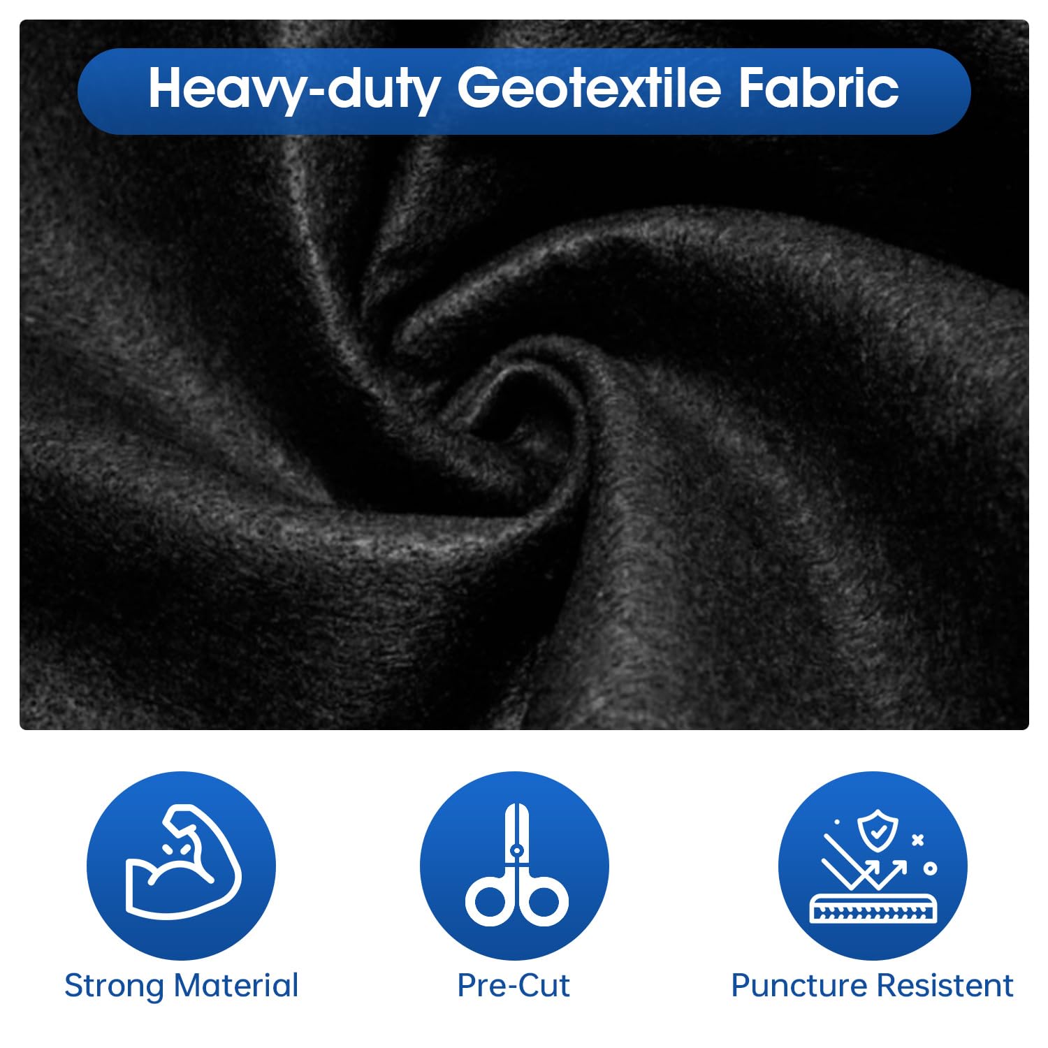24-Foot Round Pool Pads for Above Ground Pools - Heavy Duty Geotextile Fabric Under Liner Mat, Puncture & Tear Resistant Ground Cover - Extends Pool Liner Life (Black, Fits 12-24FT Pools) - Perfect for Backyard, Inflatable & Metal Frame Pools