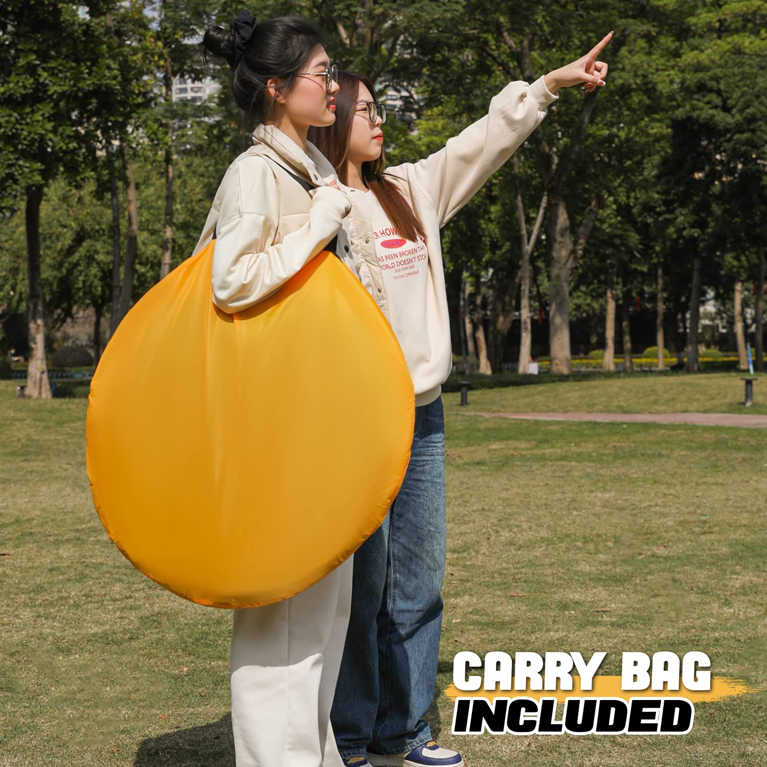 MoNiBloom 2-Person Pop Up Tent - Waterproof Instant Setup Camping Tent for Outdoor, Beach & Travel - Lightweight Automatic Popup Tent with 2 Doors, Side Windows & Carry Bag - Perfect for Family Camping, Beach Trips & Backpacking Adventures (Yellow)