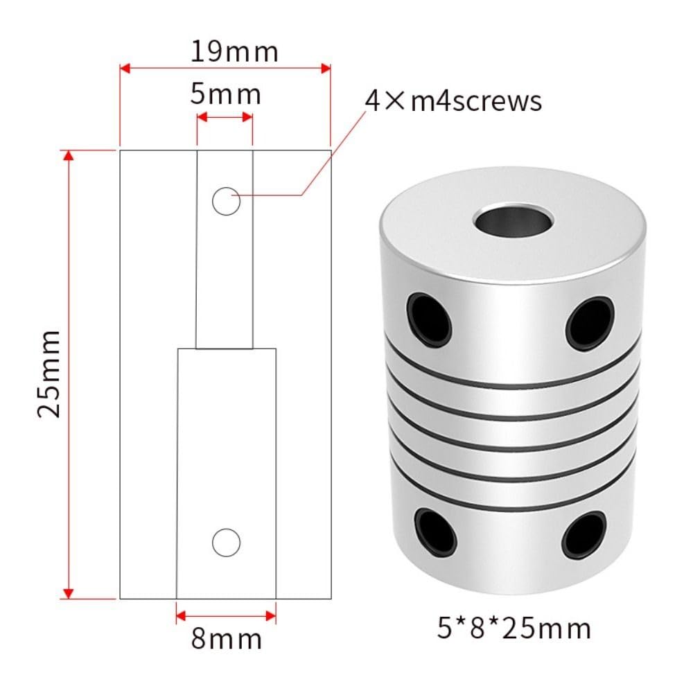 Aluminum Alloy Flexible Couplings for 3D Printers - 5pcs High Precision Joint Connectors - Perfect for CNC Machines, Robotics & DIY 3D Printing Projects