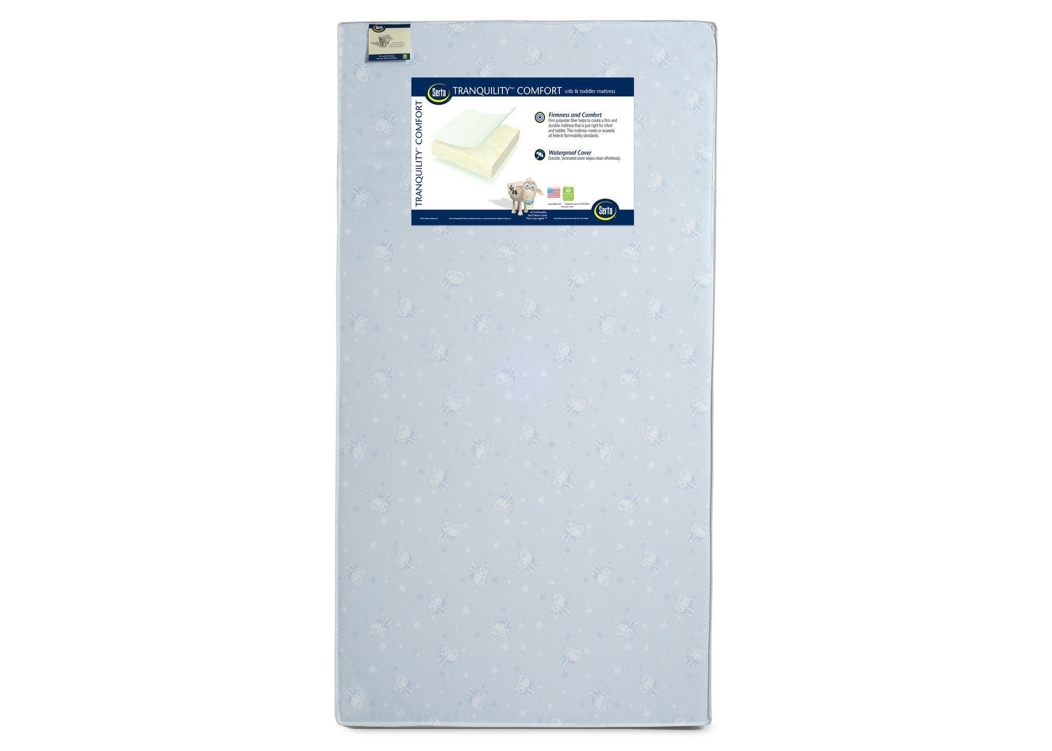 Serta Tranquility™ Comfort Crib & Toddler Mattress - Breathable Baby Mattress for Safe Sleep, Waterproof & Hypoallergenic - Perfect for Nursery, Daycare & Travel Cribs